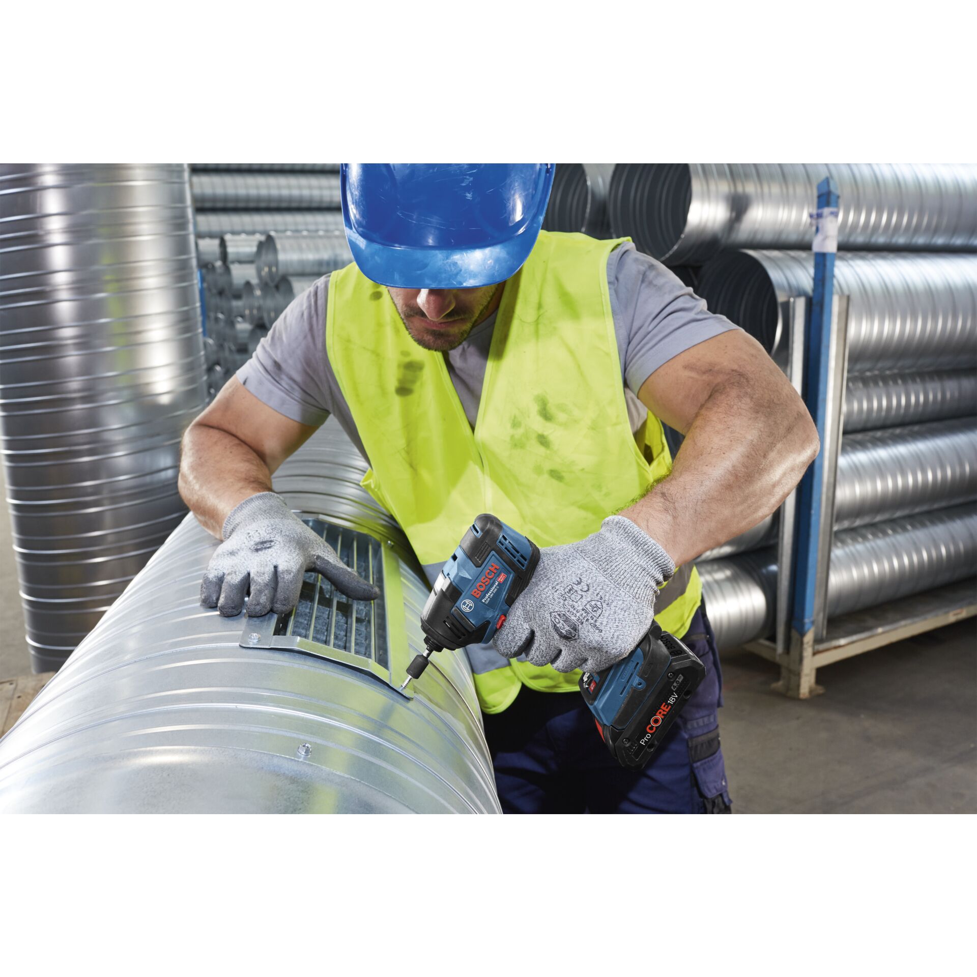 Person, Arbeiter, Handschuh, Elektrische Bohrmaschine, Helm