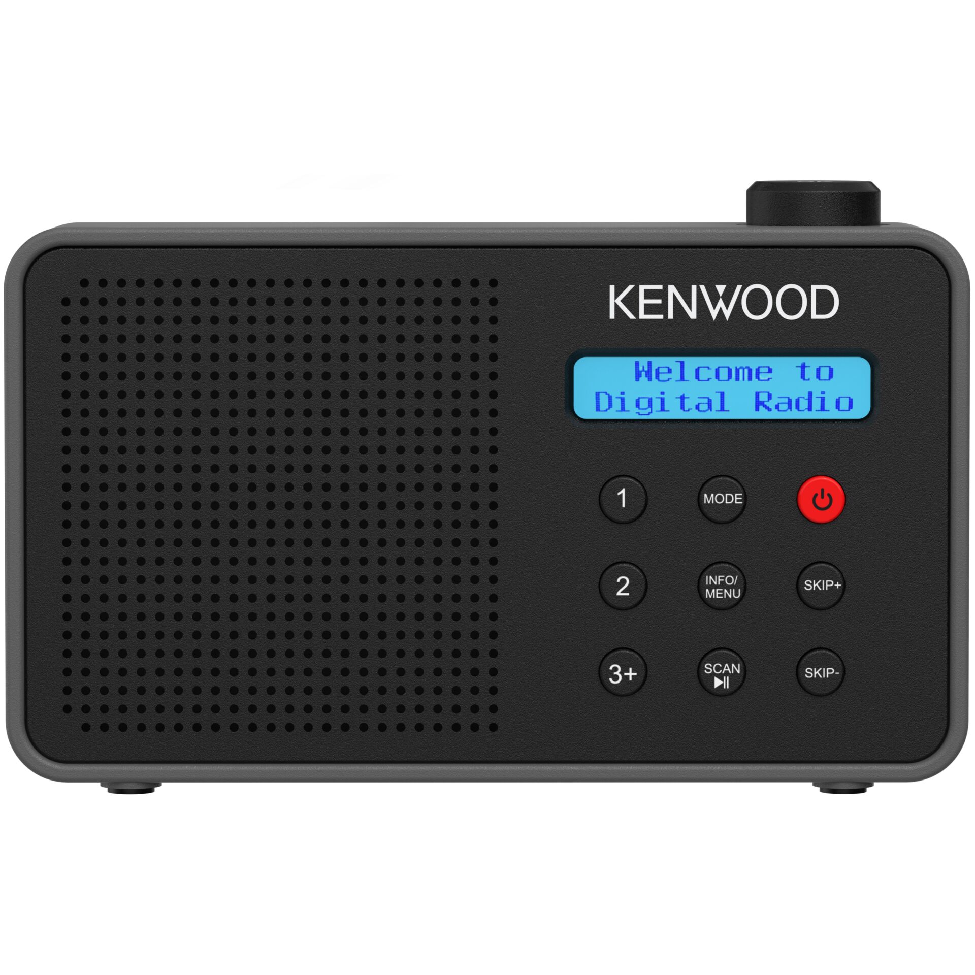 Digitaler Radio, Kenwood, LED-Anzeige, Tasten, Lautsprechergitter