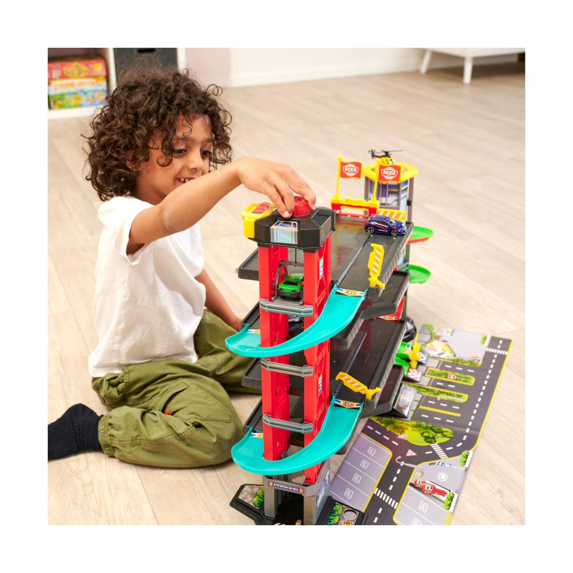 Spielzeug-Autohaus, Kettenschwerk, Rutschbahn, Spielbahn, Kinderspielzeug