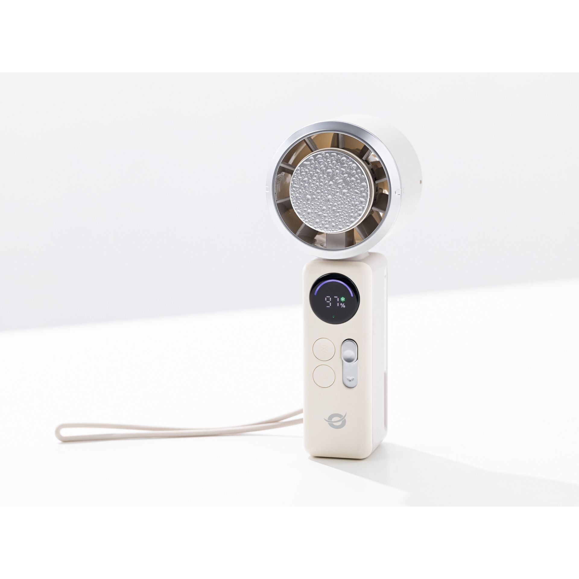 Handhelder Ventilator, Haarfön, LED-Anzeige, verstellbar, Beige Farbe