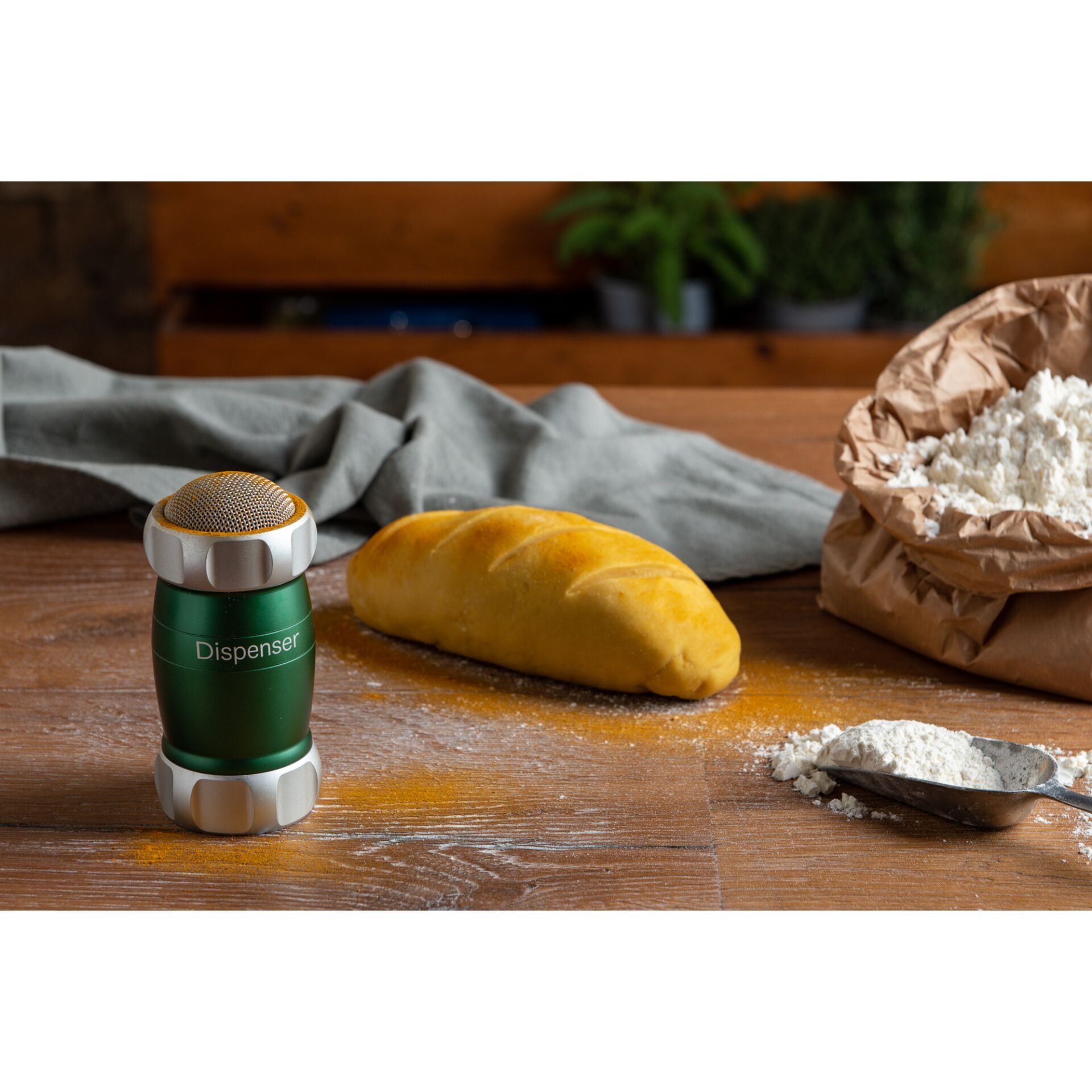 DispensER, Küchenwerkzeug, Backutensil, Mehl, Brötchen