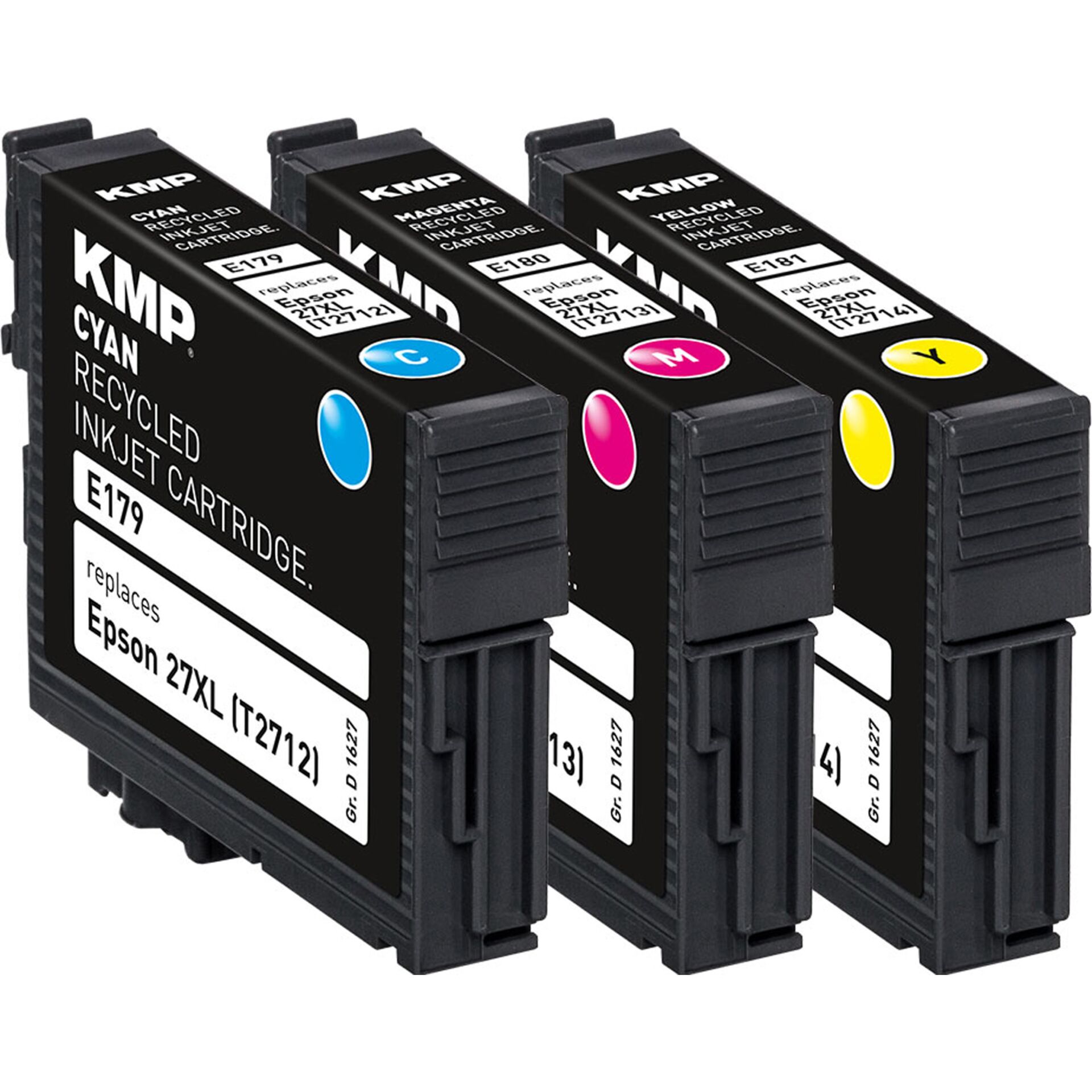 Computerausrüstung, Elektronik, Hardware, Adapter, KMP, Cyan, Magenta, Yellow, Recycled Inkjet Cartridge