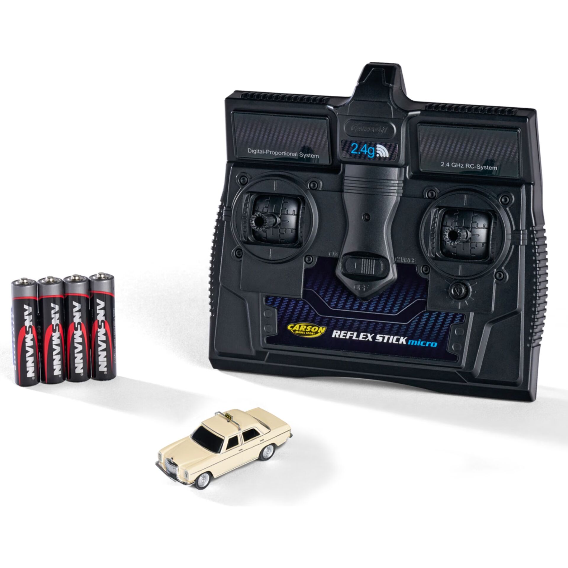 Fernbedienung, RC-System, 4 Batterien, Modellauto, Batterien
