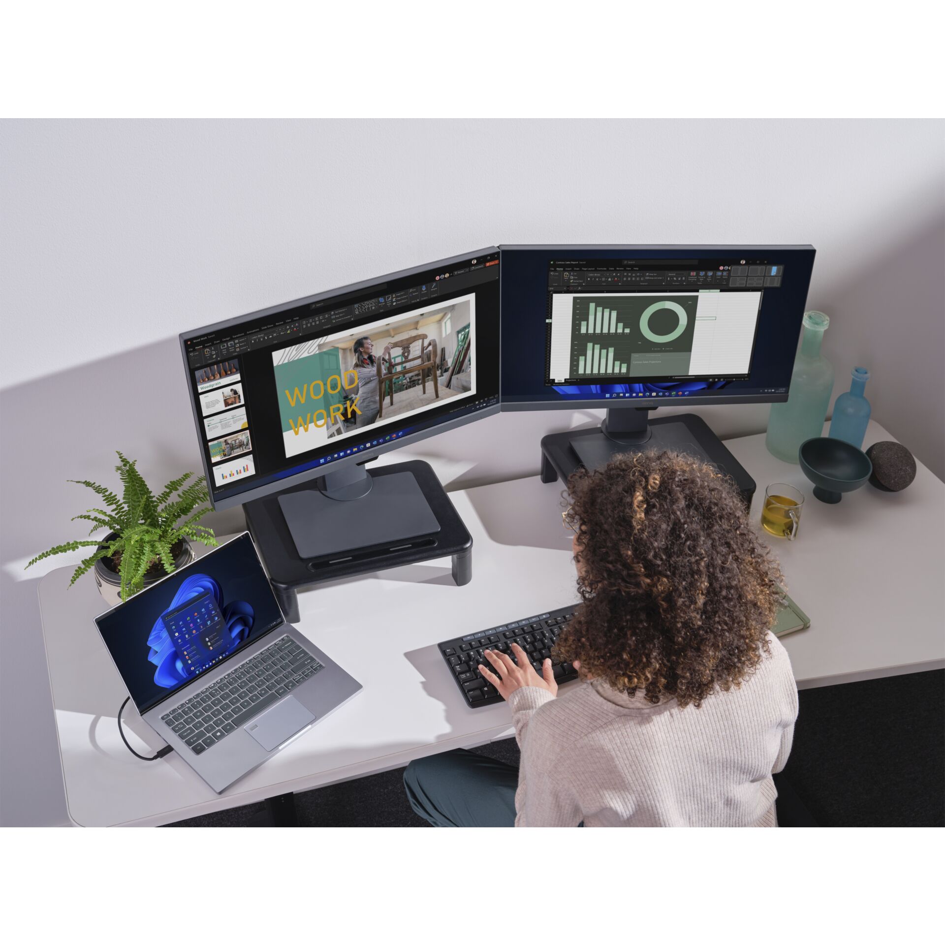 Tabelle, Schreibtisch, Überwachen, Computer, Computer-Tastatur