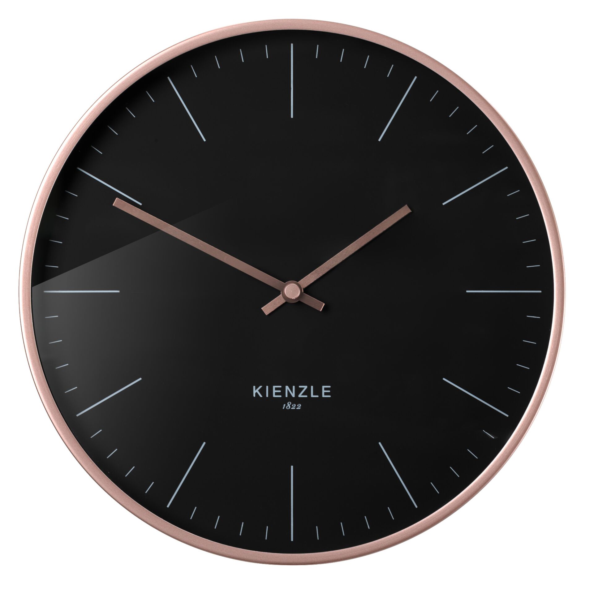 KIENZLE DCF Funk-Wanduhr  rose gold / schwarz, 25 cm