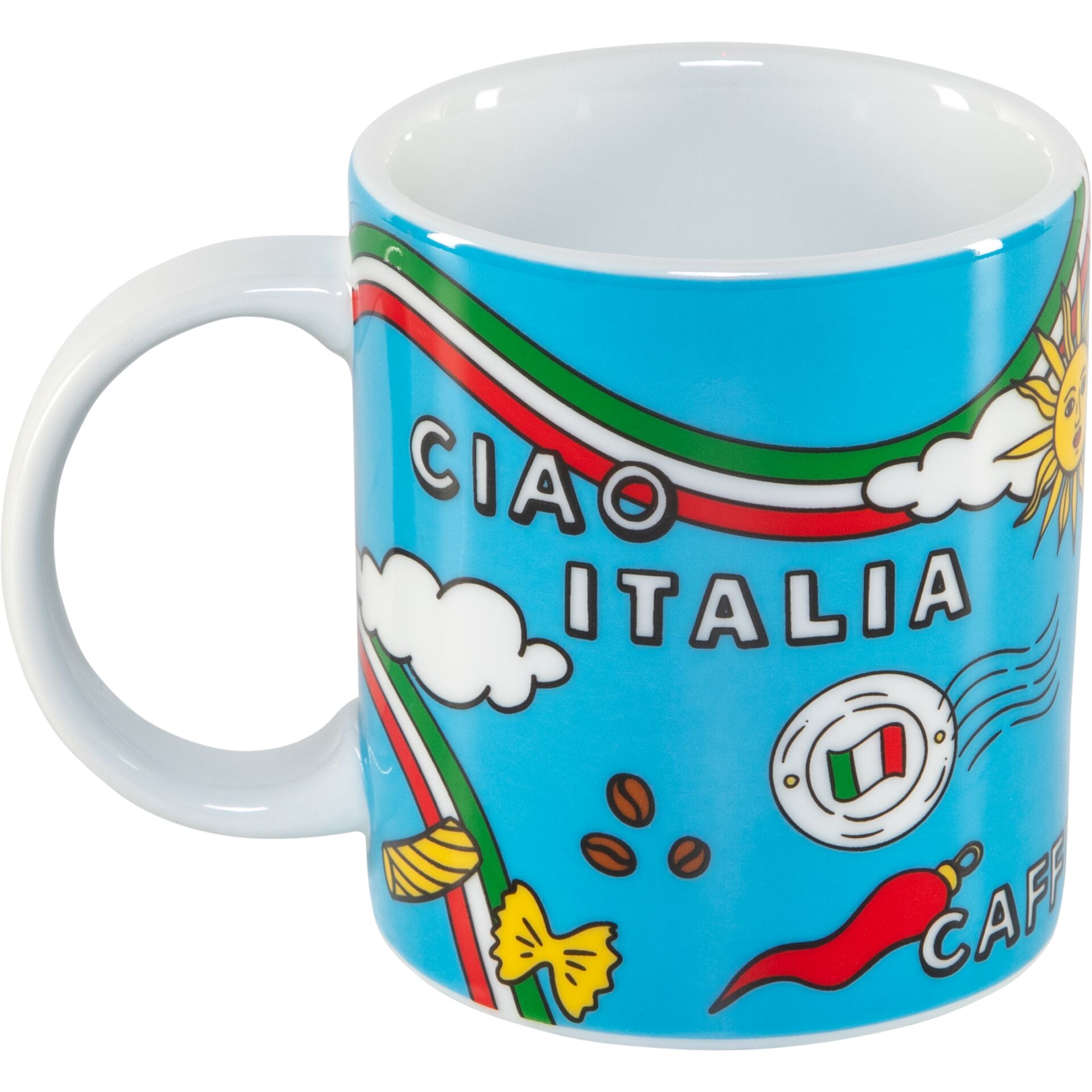 Tasse, Becher, Kaffeemug, Italien-Design, Bunte Grafik