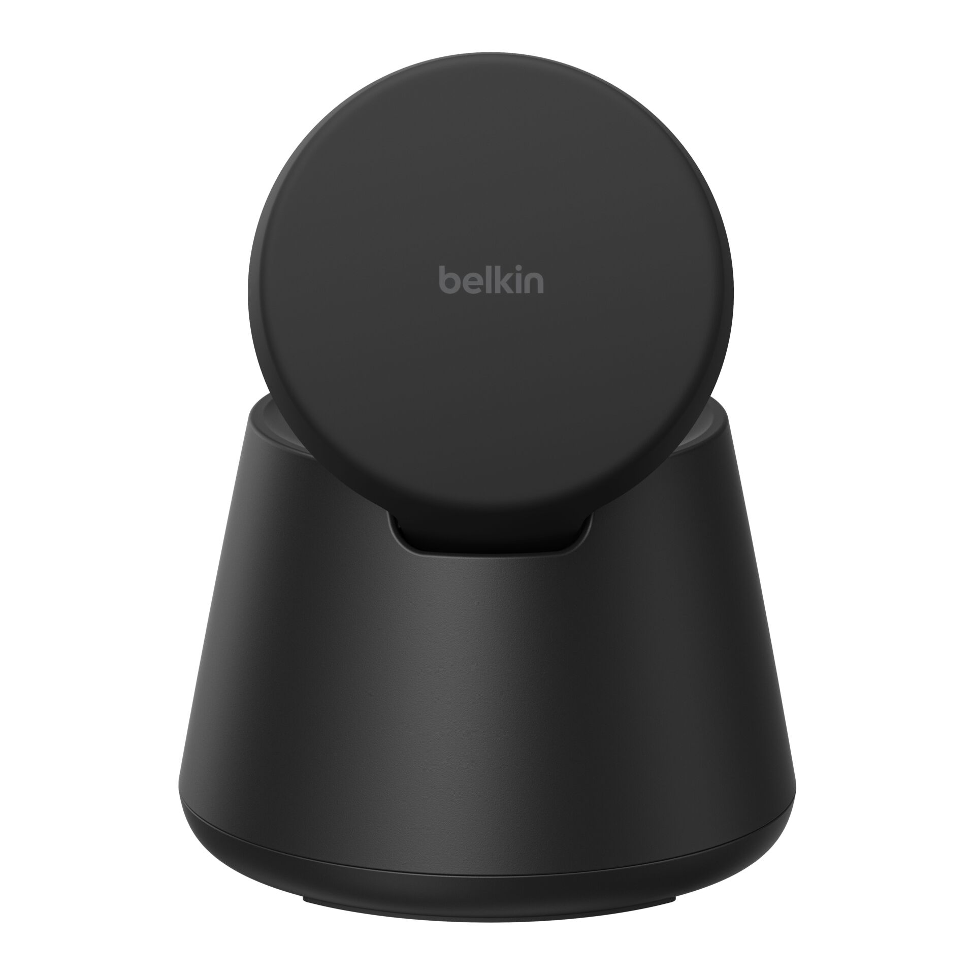 drahtloser, aufladestation, runde, schwarz, belkin