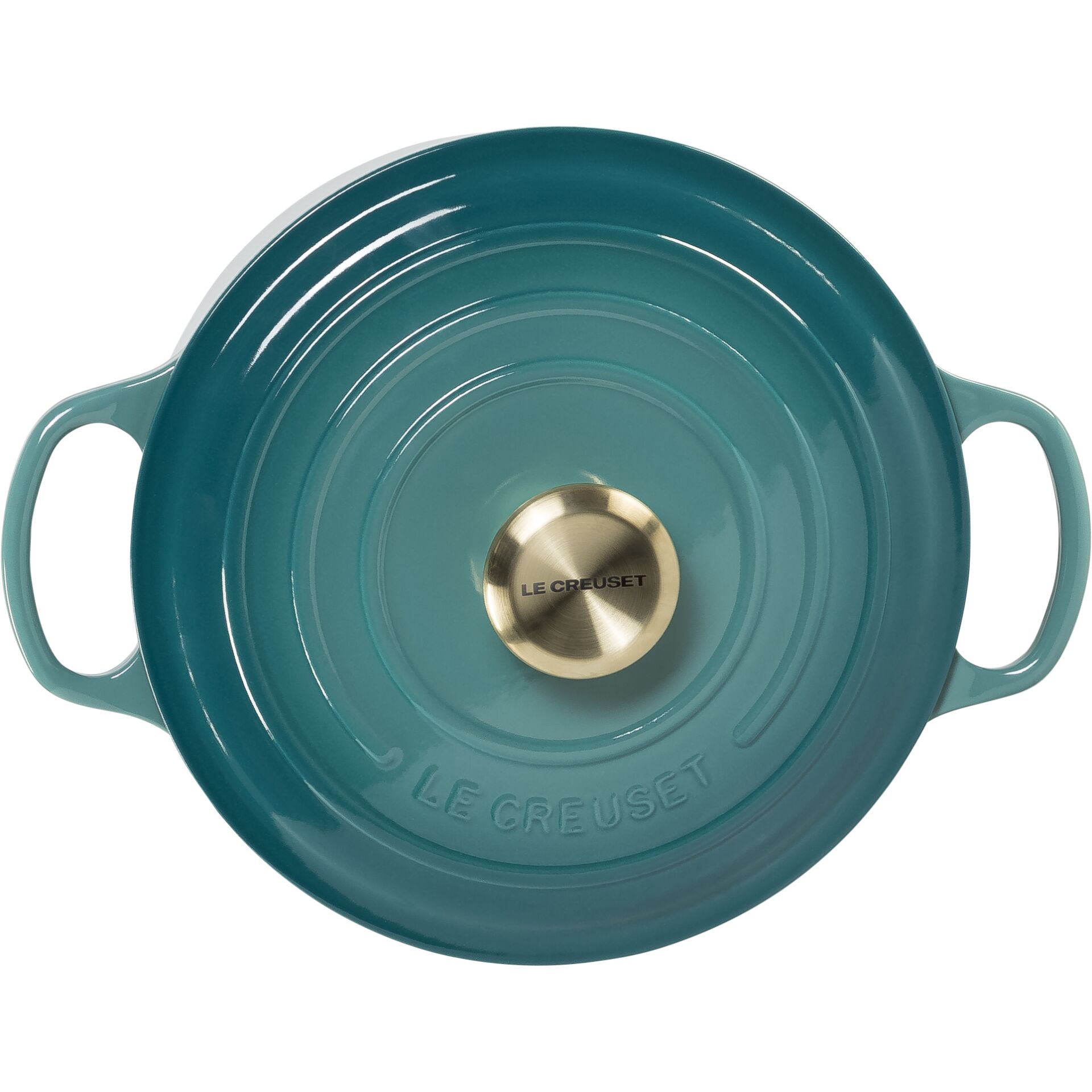 Tortentopf, Cocotte, Gusseisen, Druckdeckel, Teal