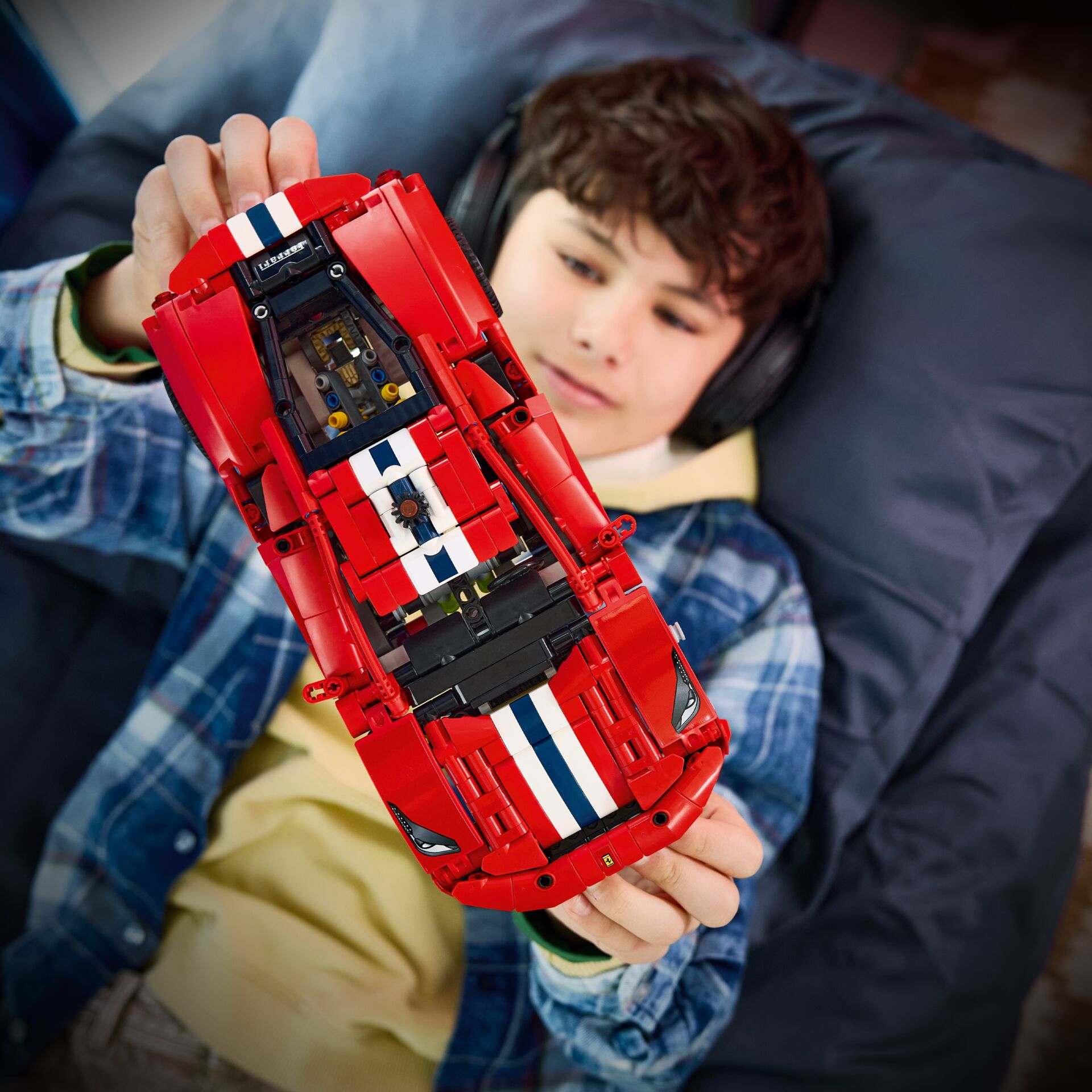 lego, modell, roter wagen, sportwagen, auto-rennwagen