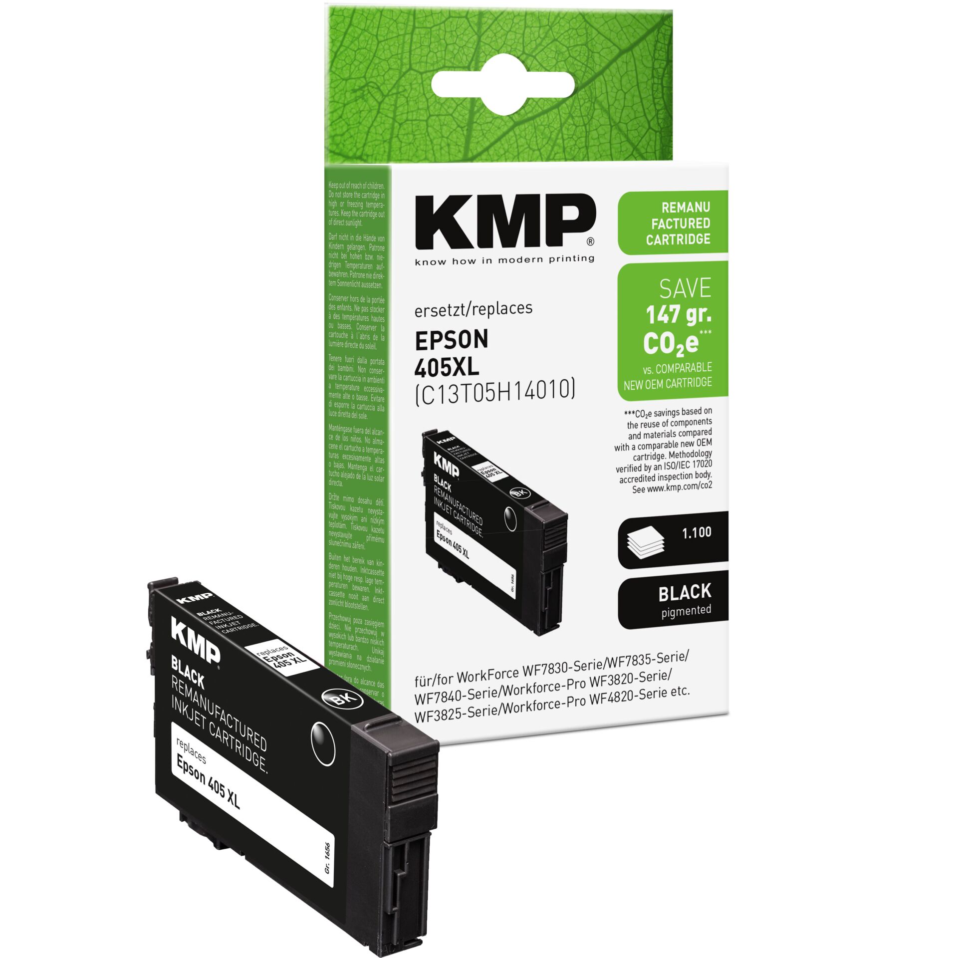 Adapter, Elektronik, Computer-Ausrüstung, Computerausrüstung, QR-Code, Tintenpatrone, Druckerpatrone, Schwarz, KMP, Epson 405XL