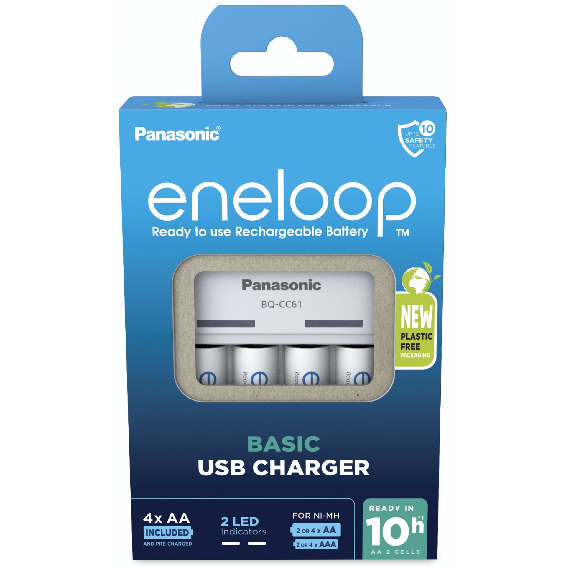 Panasonic Eneloop Basic Charger  USB BQ-CC61 inkl. 4xAA 2200mAh