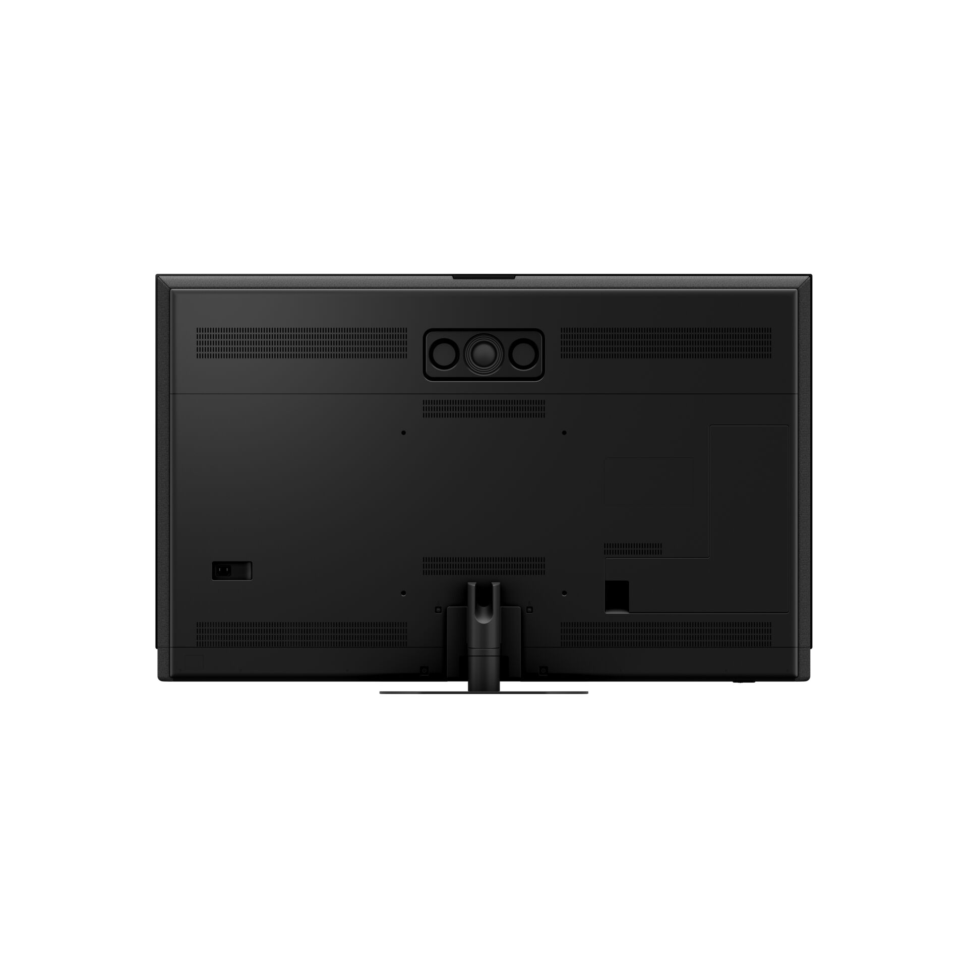 TV, Monitor, Schwarz, Rückseite, Standsockel