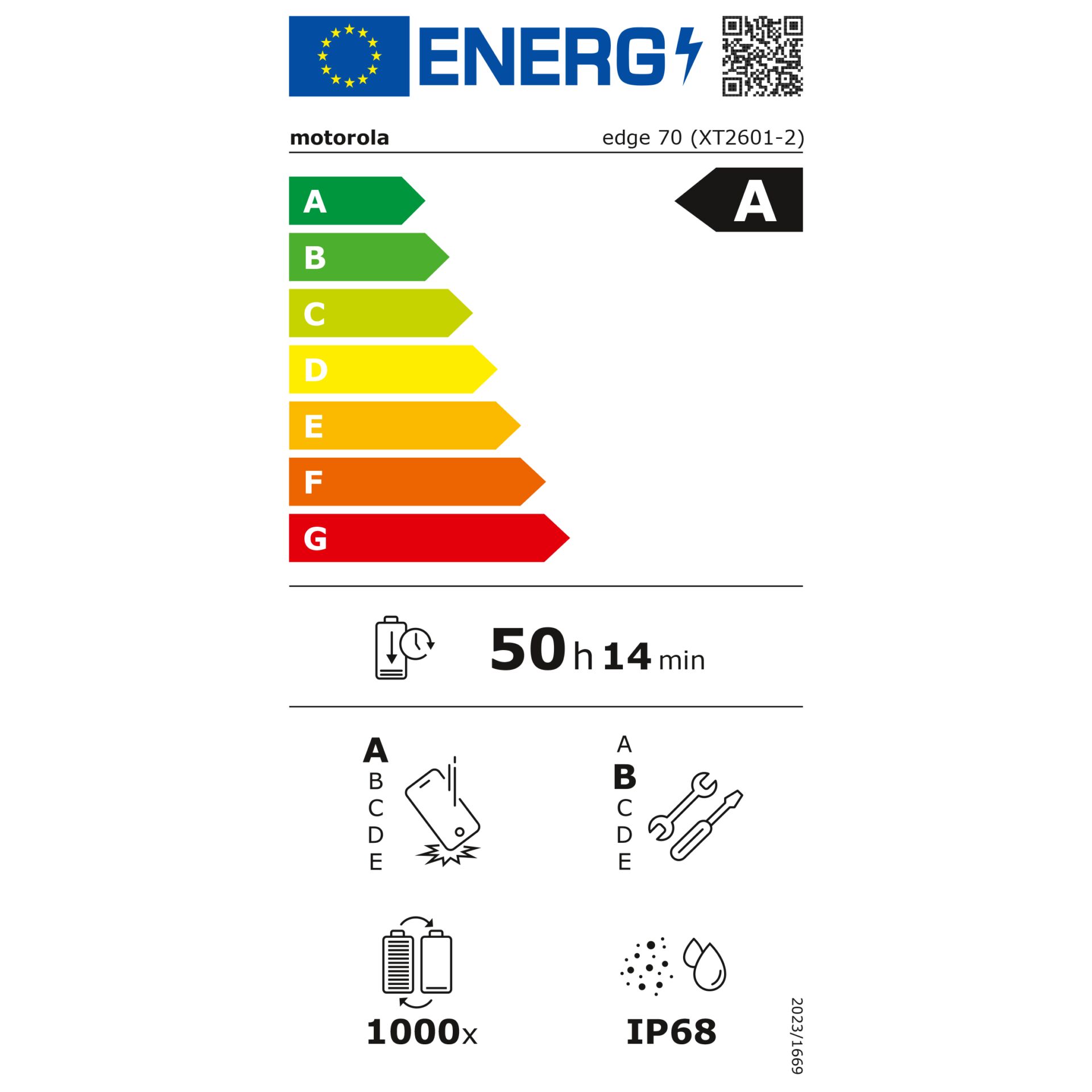 Motorola edge 70 12GB+512GB  PANTONE gadget gray – Energieeffizienzklasse A