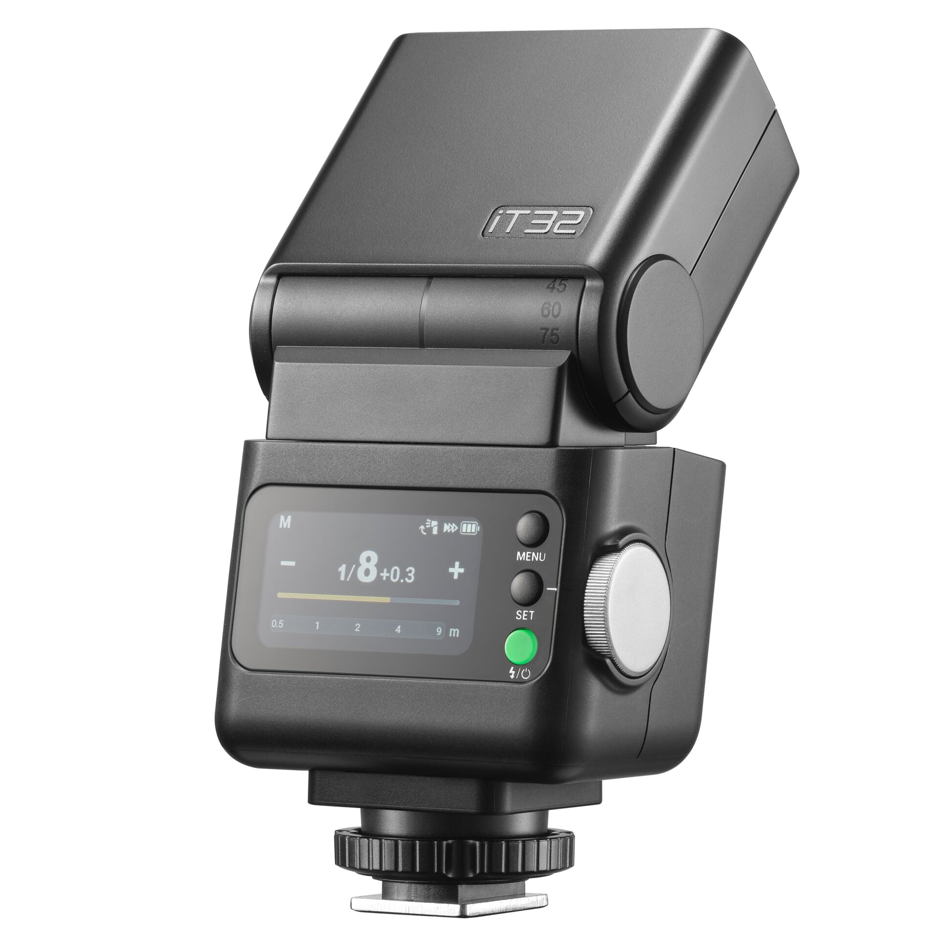 Blitz, Aufsteckblitz, Blitzgerät, LED-Display, U-Blitzkopf