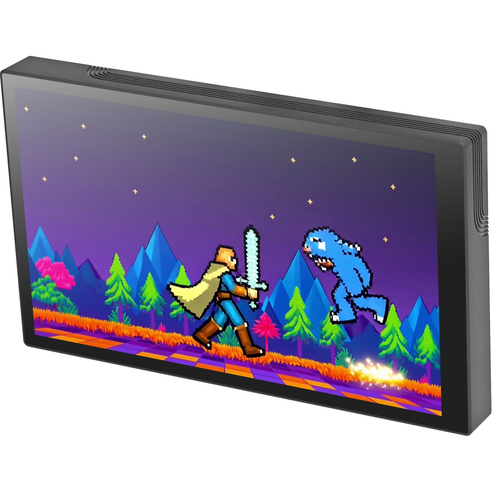 Bildschirm, Display, Spiele-Szene, Pixel-Art, Monster-Kampf