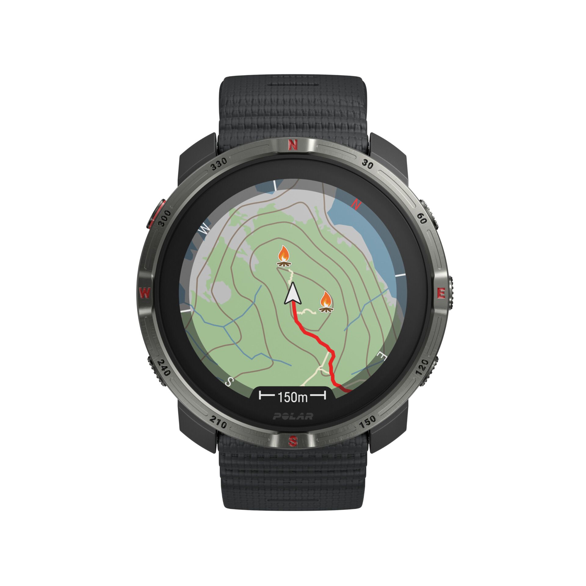 smartwatch, karte, navigation, route, kompass