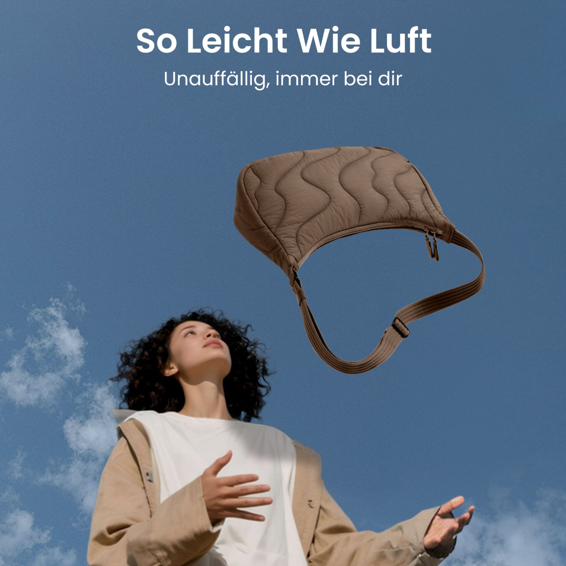 bag, crossbody, quilted, brown, belt bag