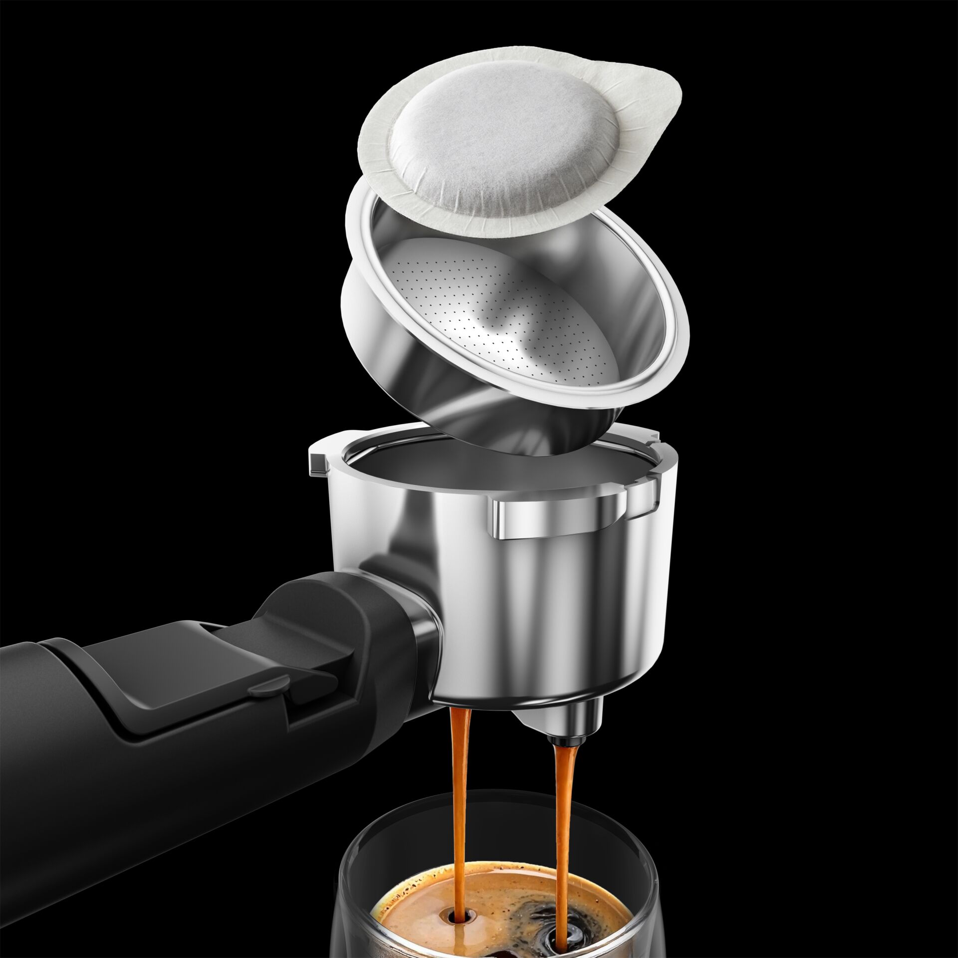 Kaffeemaschine, Espressokocher, Kaffeebohne, Edelstahl, Filterkorb