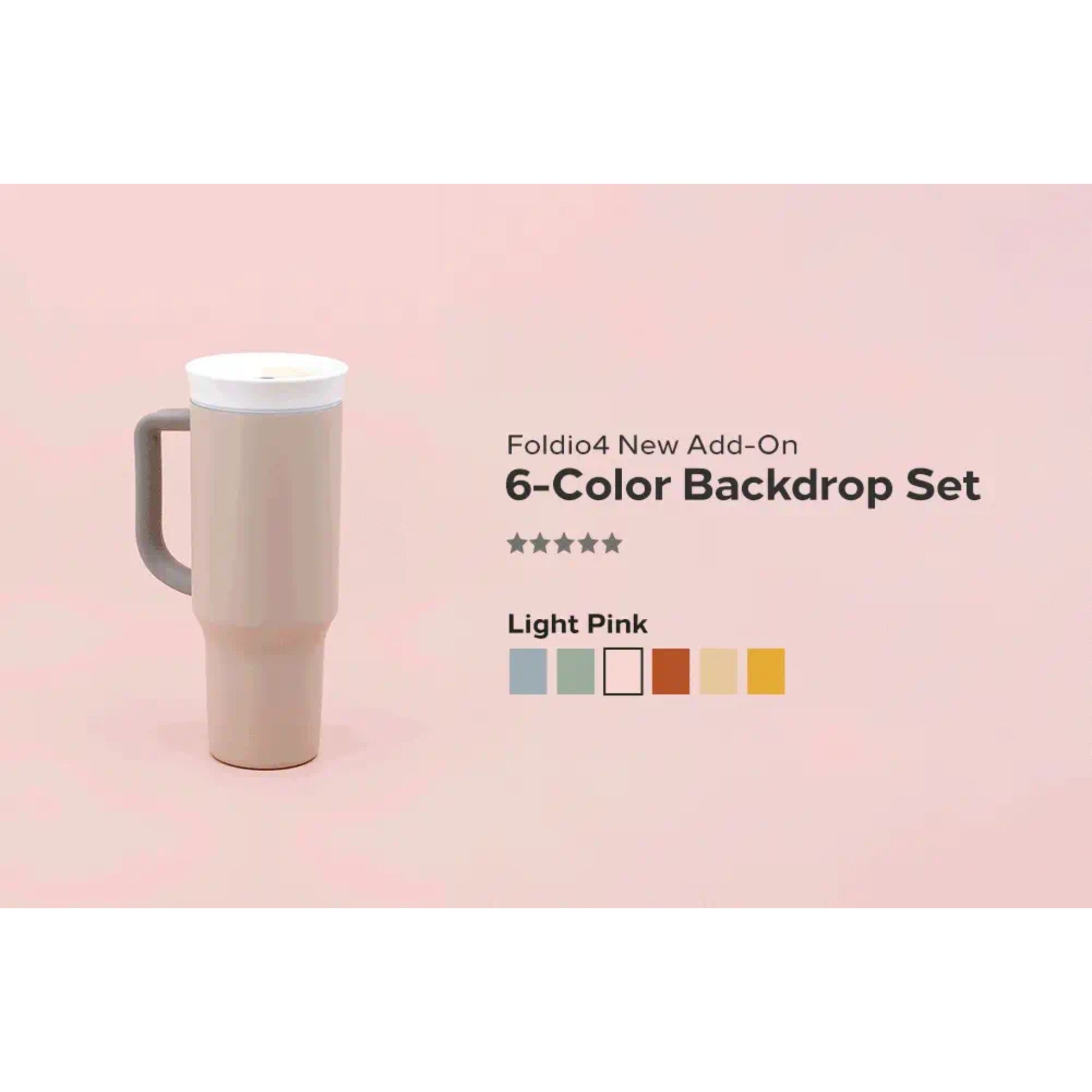 Reisebecher, Becher, Griff, 6-Farben-Hintergrundsatz, hellrosa