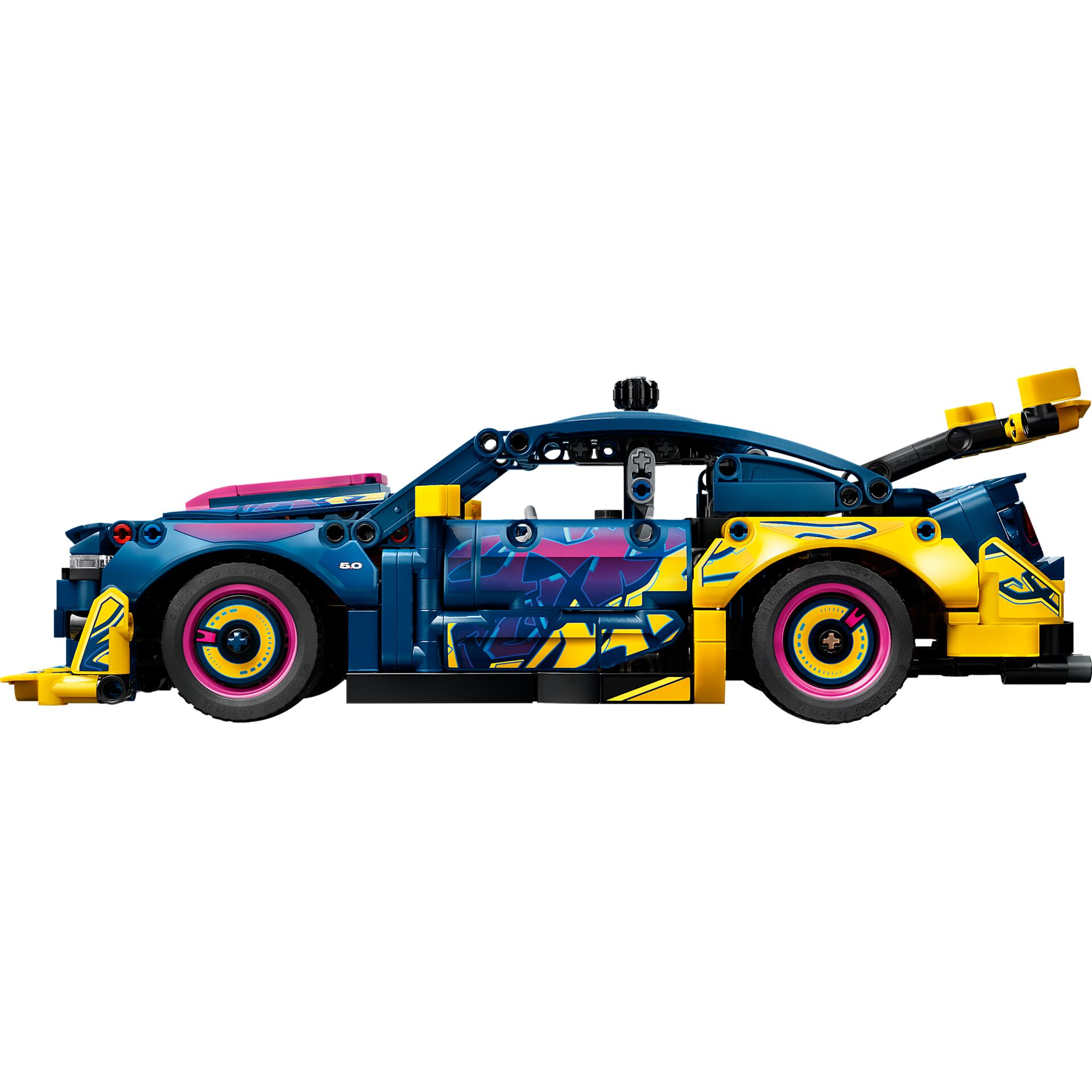 Lego, Sportwagen, Blau, Gelb, Aufkleber