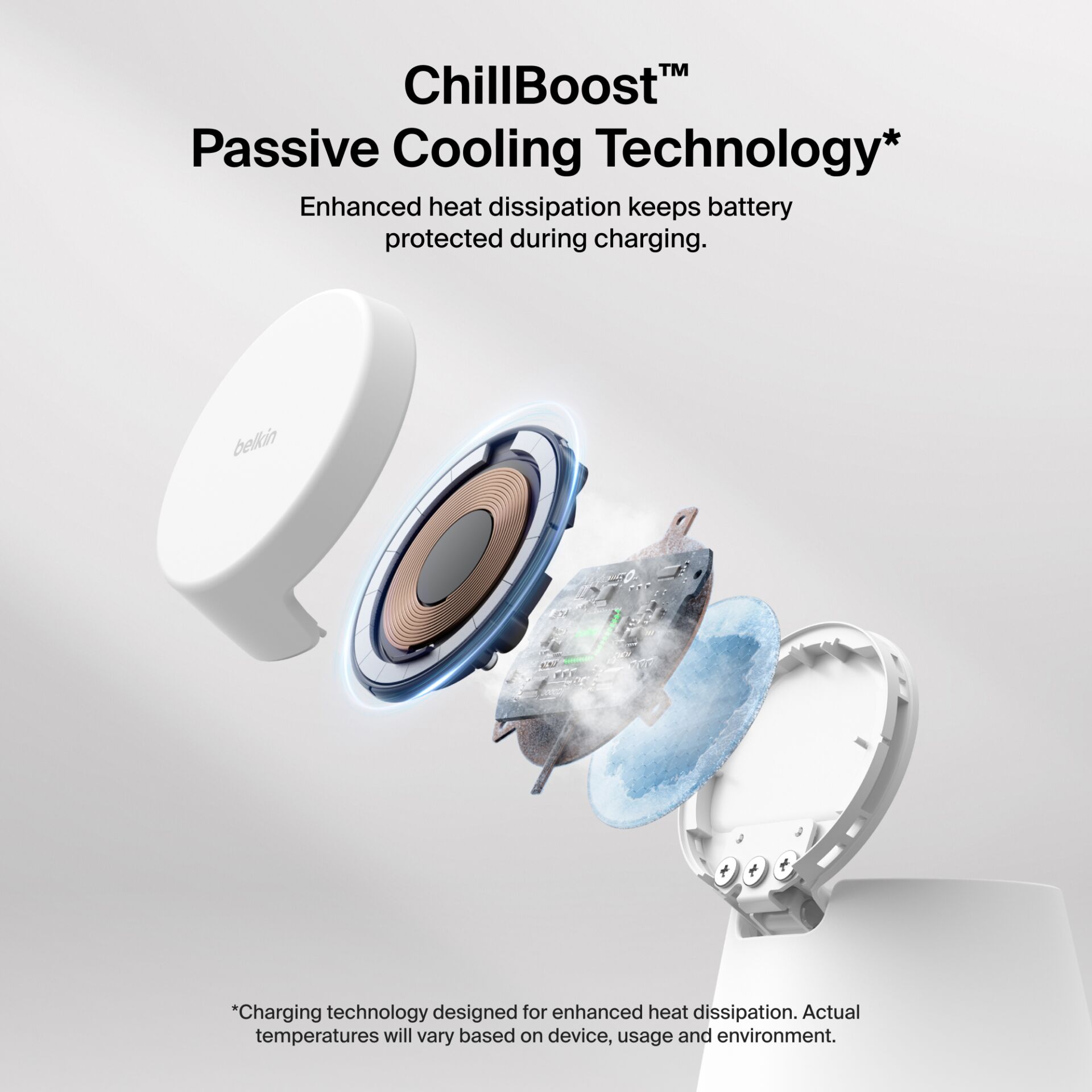 Wireless charger, Kühltechnologie, Batterieschutz, Magnetischer Ring, Zusammenbau Komponenten