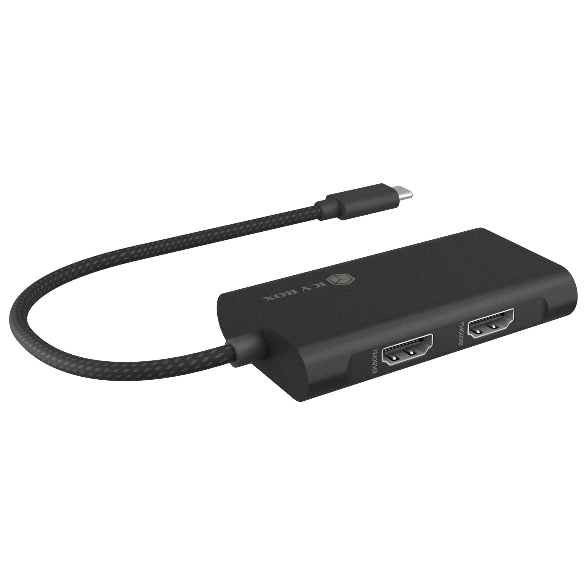 USB-C Hub, 3-Port HDMI Adapter, HDMI 2.0, Gaming Accessory, Schwarz