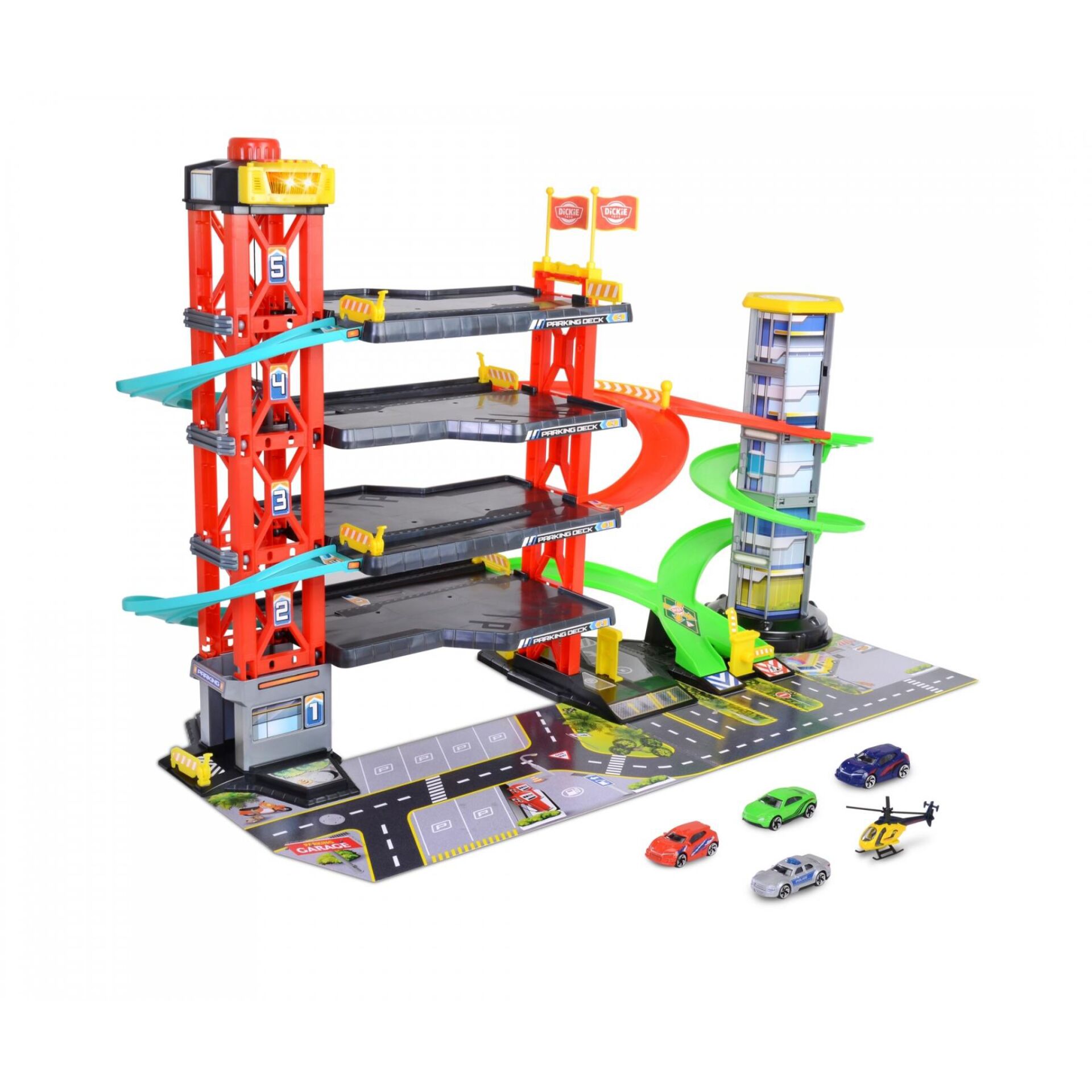 Spielzeugrennbahn, Auto-Rennbahn, Kletterturm, Spielset, Miniaturautos