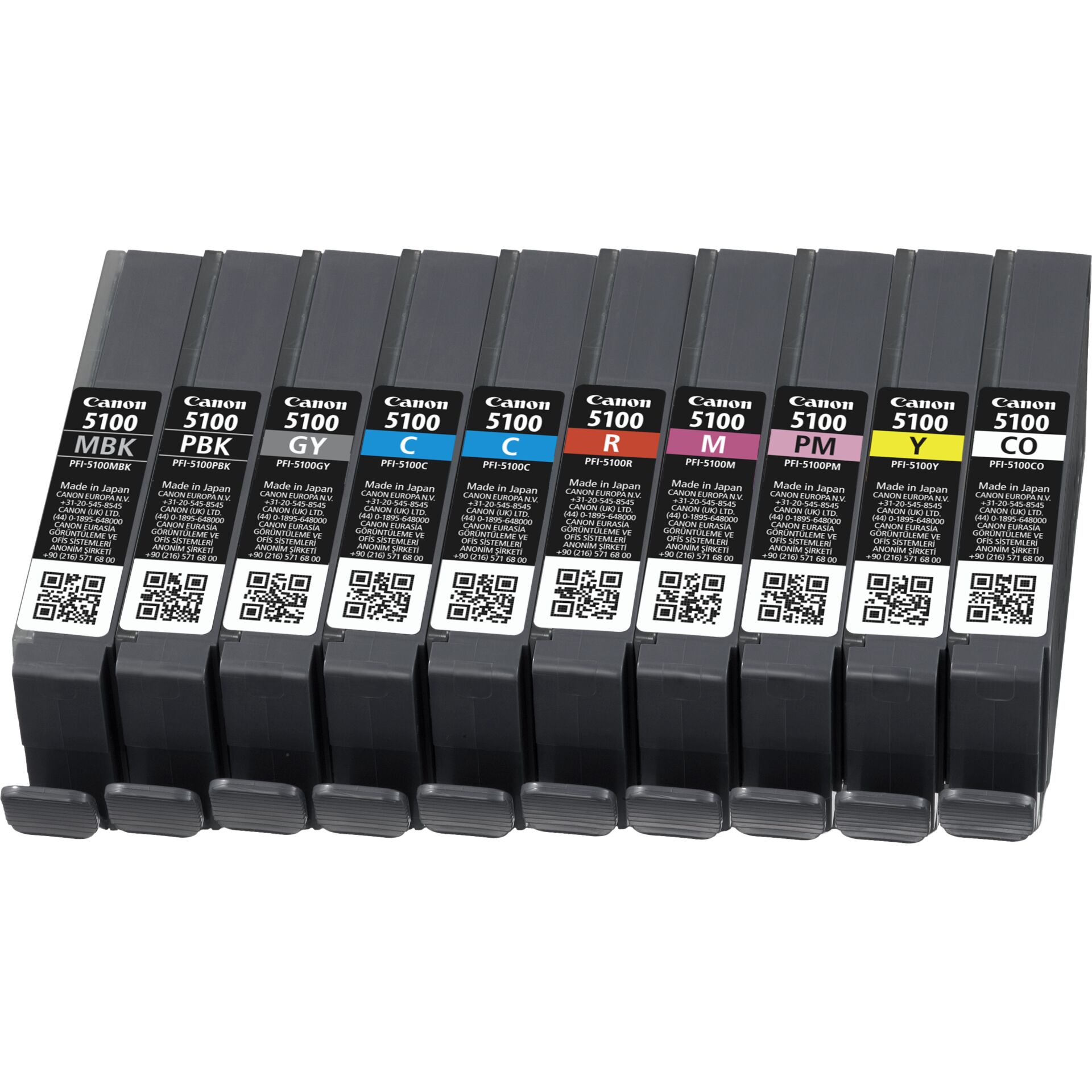 Canon PFI-5100 Multipack  MBK/PBK/C/M/Y/PC/PM/R/GY/CO