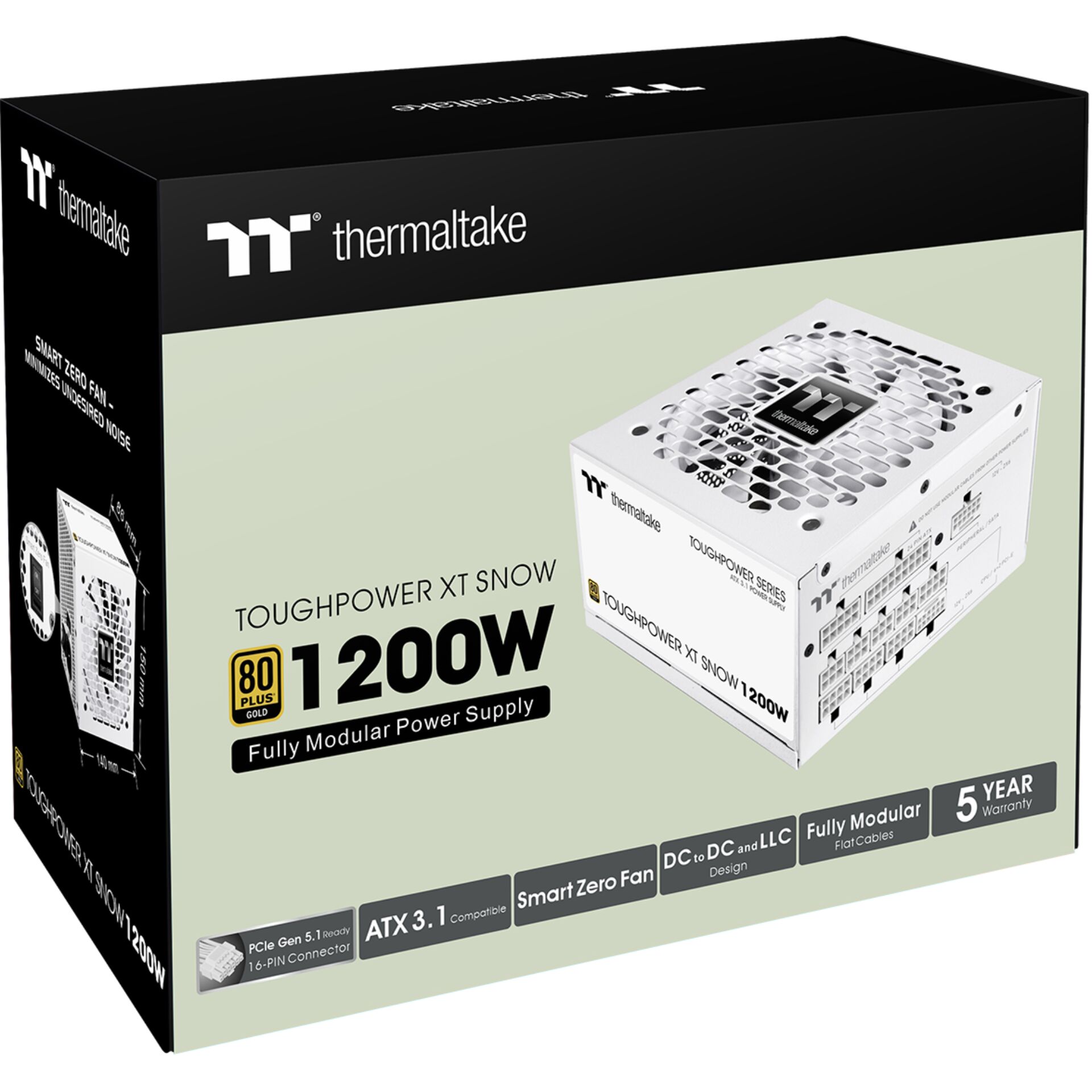 1200W, Stromversorgung, ATX 3.1, Smart Zero Fan, 80 Plus Gold