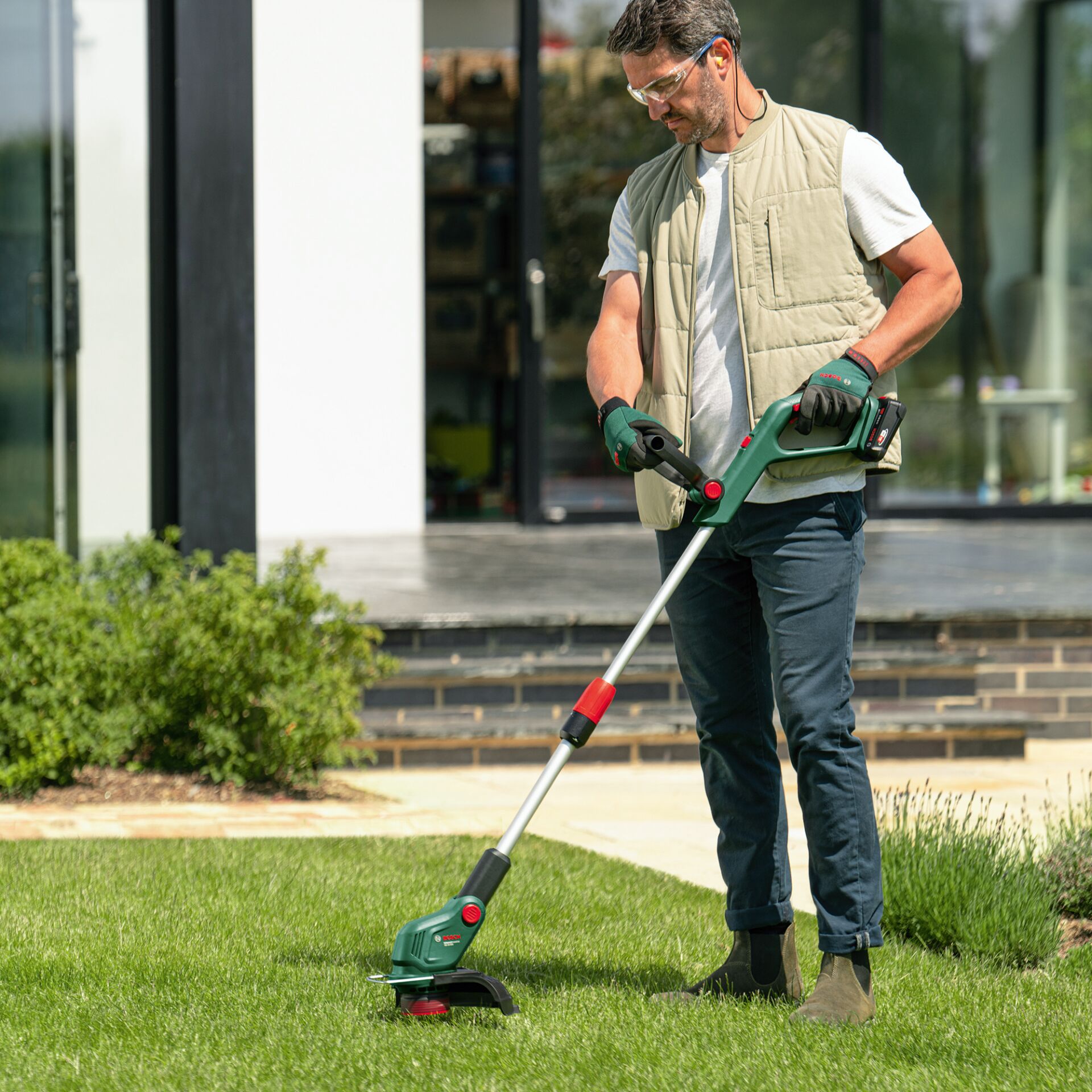 Gras, Rasen, Gerät, Handschuh, Rasen mähen