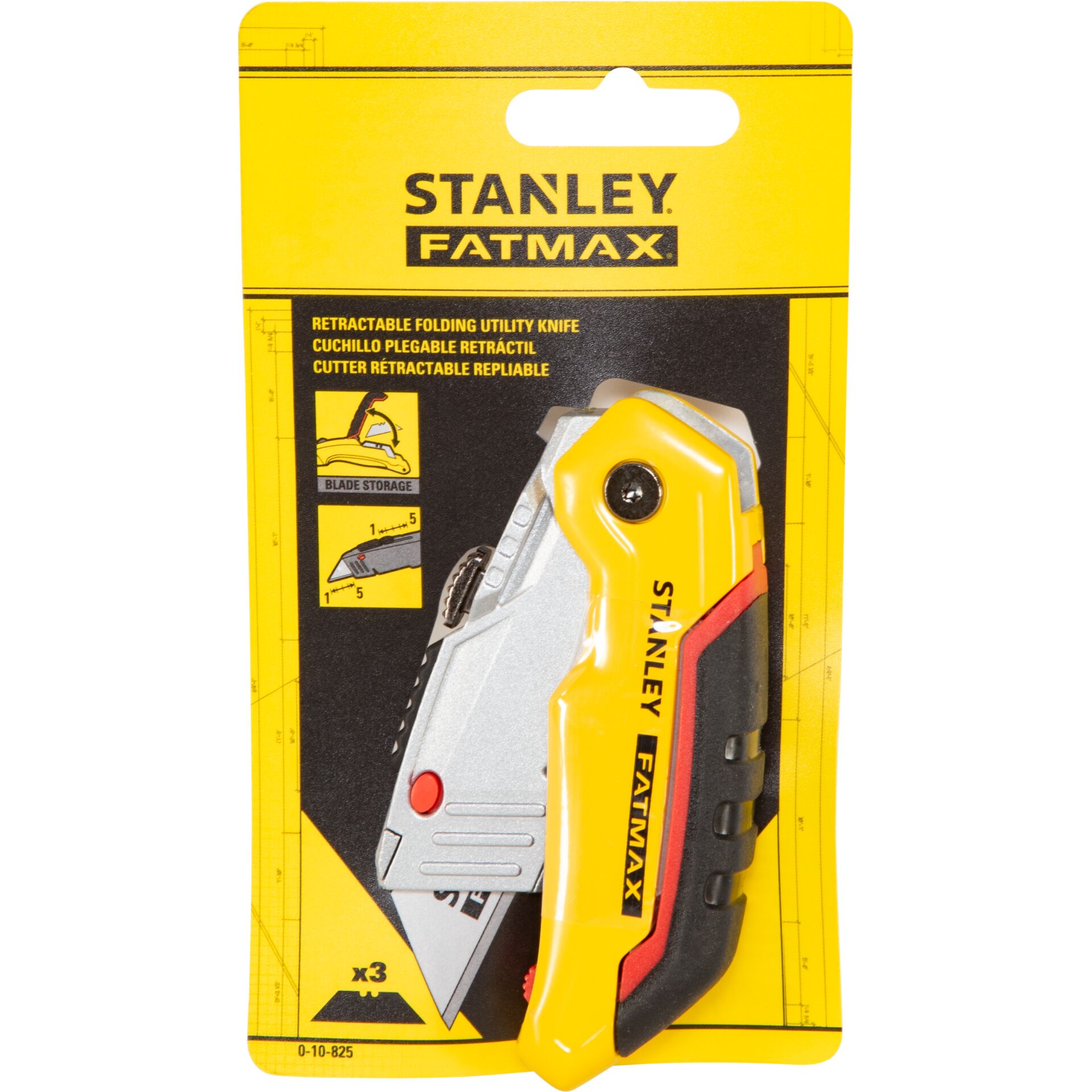 Taschenmesser, Klinge, Faltmesser, Gelbes Gehäuse, Stanley Fatmax