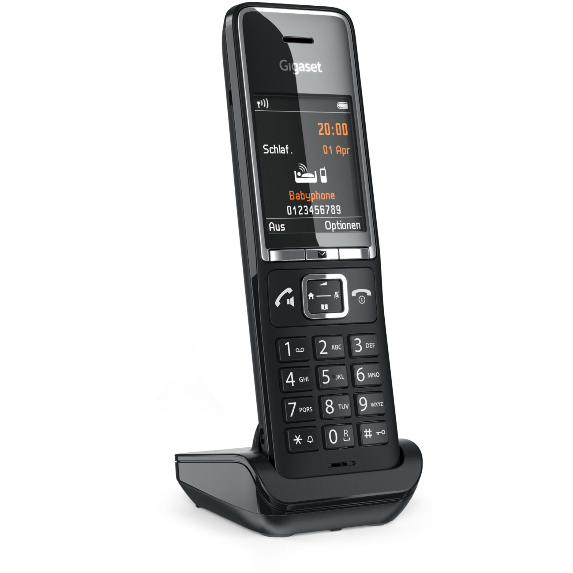 Festnetztelefon, Schwarz, DrahtlosesTelefon, Basisstation, Tastentelefon
