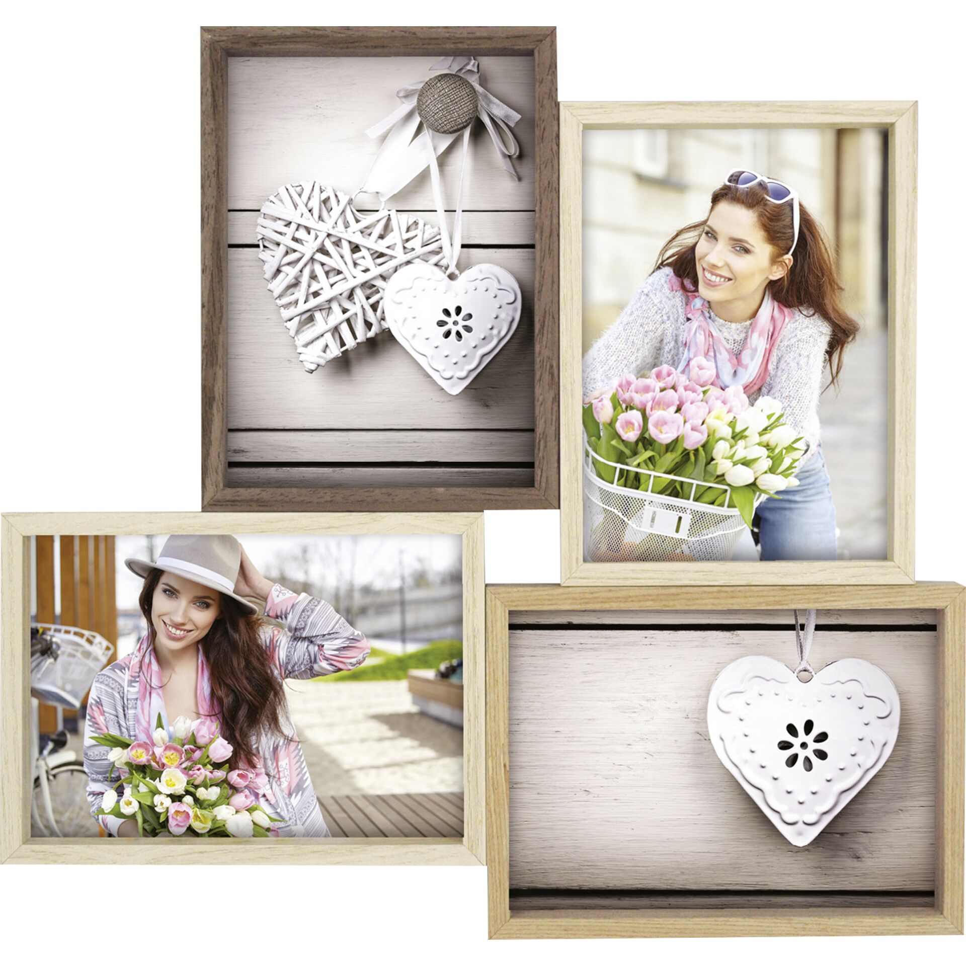 Blumen-Arrangement, Blumenstrauß, Collage, Person, Frau