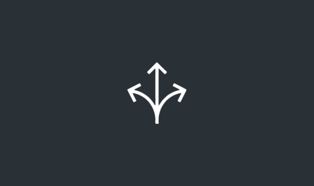 unklares-bild, ikon, pfeilverzweigung, weiß-auf-dunkel, vektor-icon