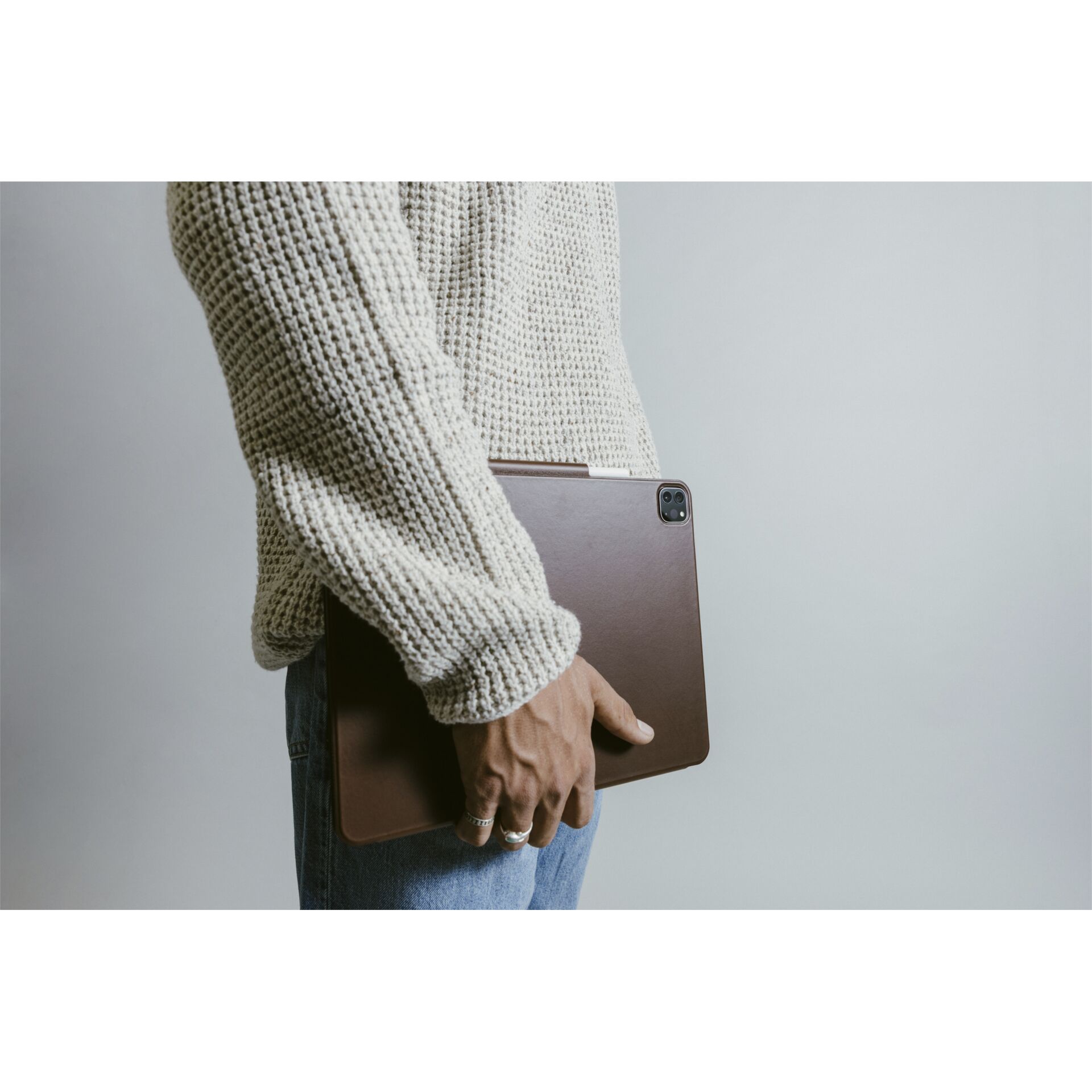 tablet, braun, leder, hülle, halterung