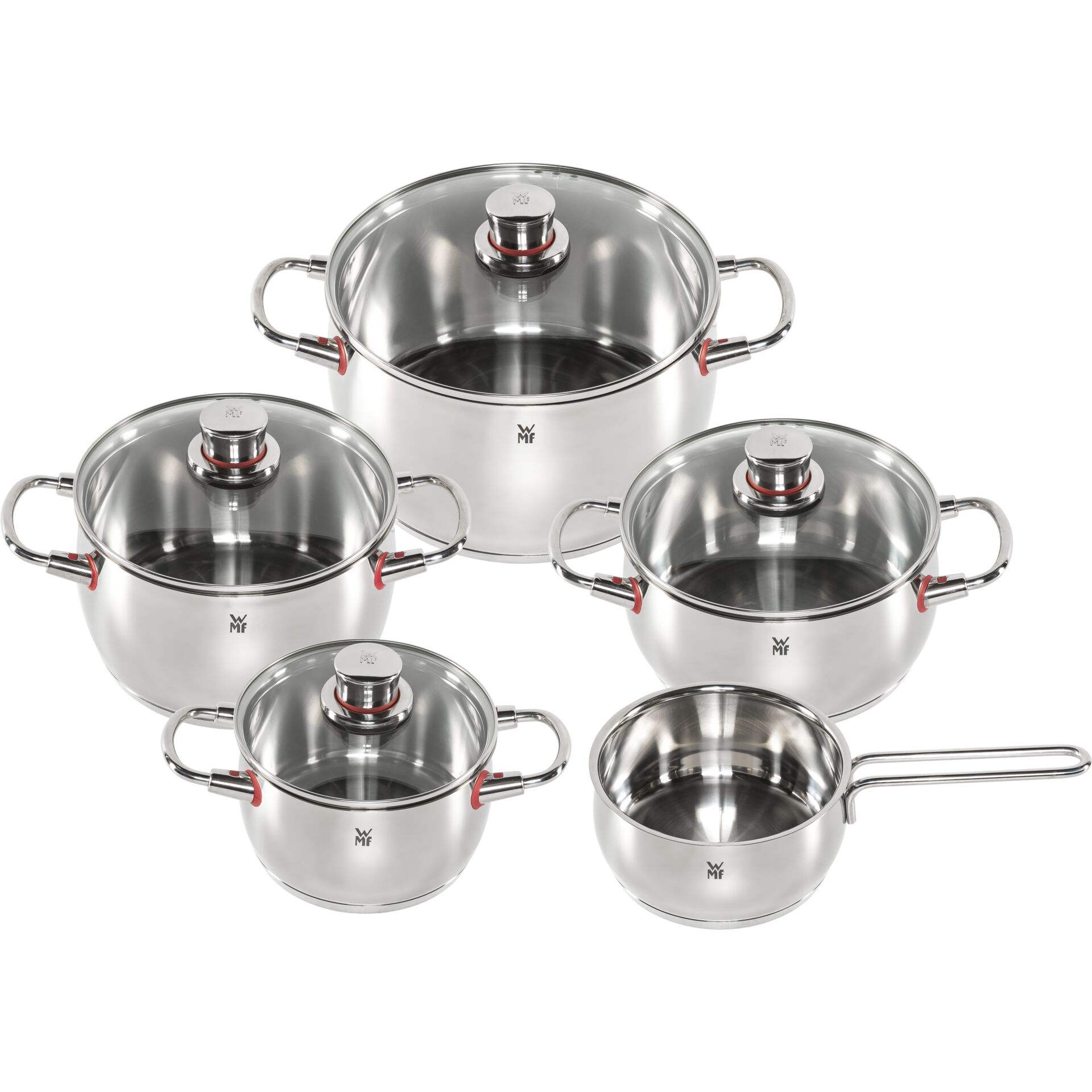 Topfset, Stahl, Edelstahl, Glasdeckel, Induktion