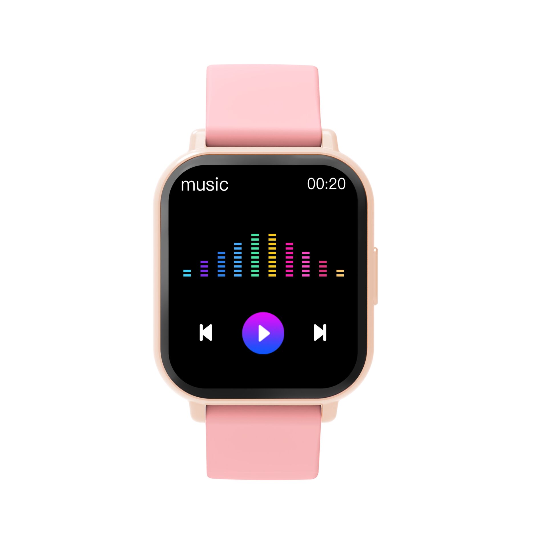 Uhrenarmband, Smartwatch, pink, Digitalanzeige, Musik-Player