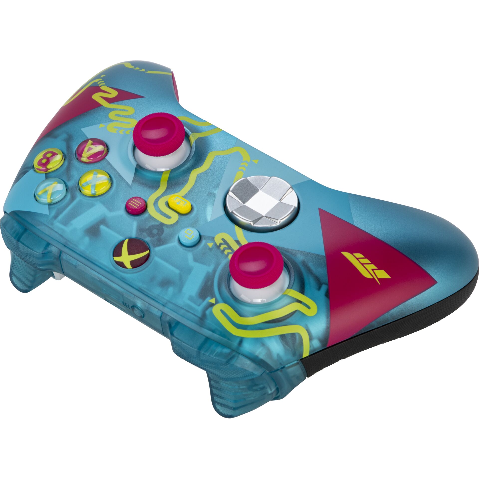Gamepad, Controller, Wireless, Blau, Lebhaftes Muster