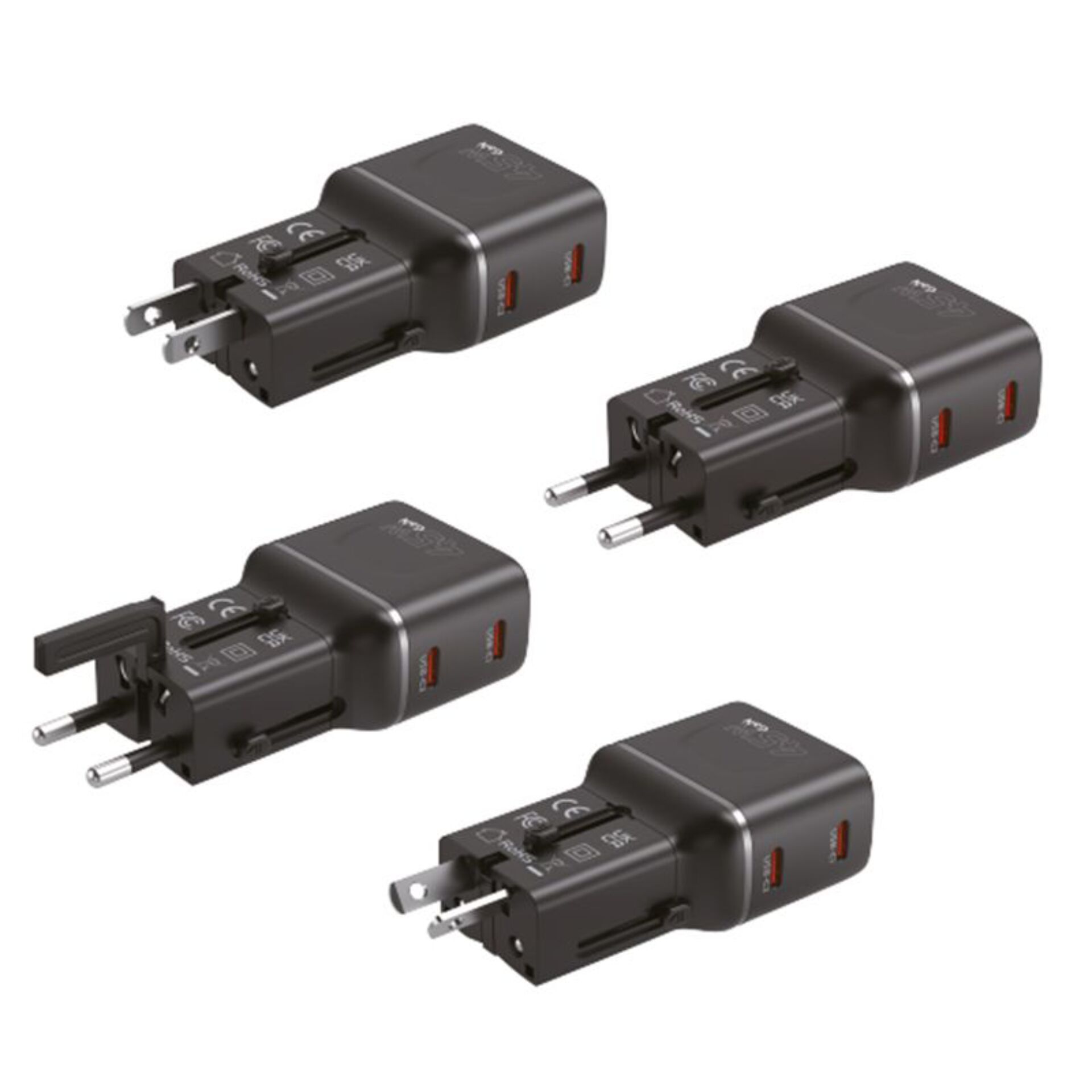 Ladeadapter, USB-C, USB-A, 2-Port, UK-Steckdose