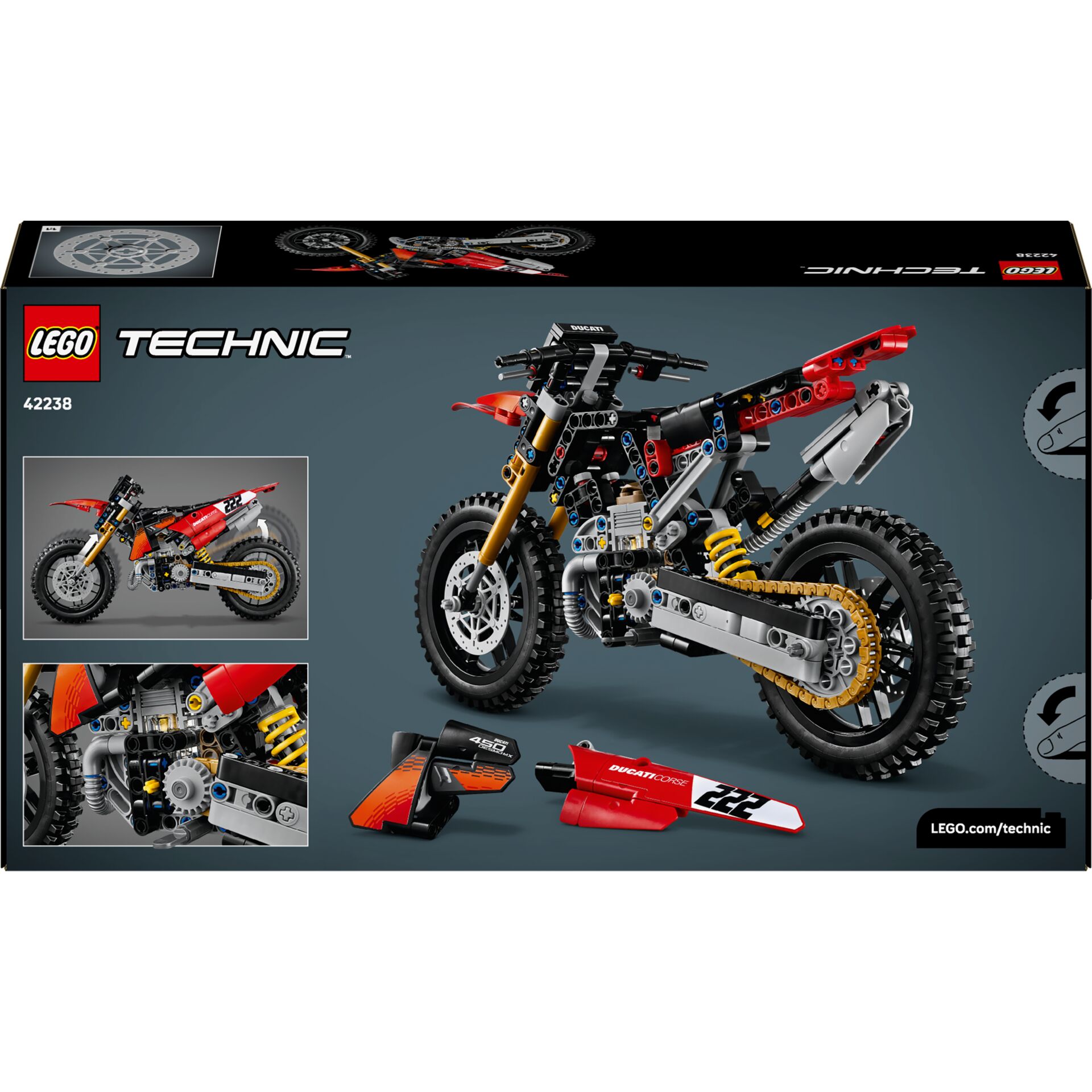 Motorrad, LEGO Technic, Ducati, rot, grau, Bauteile