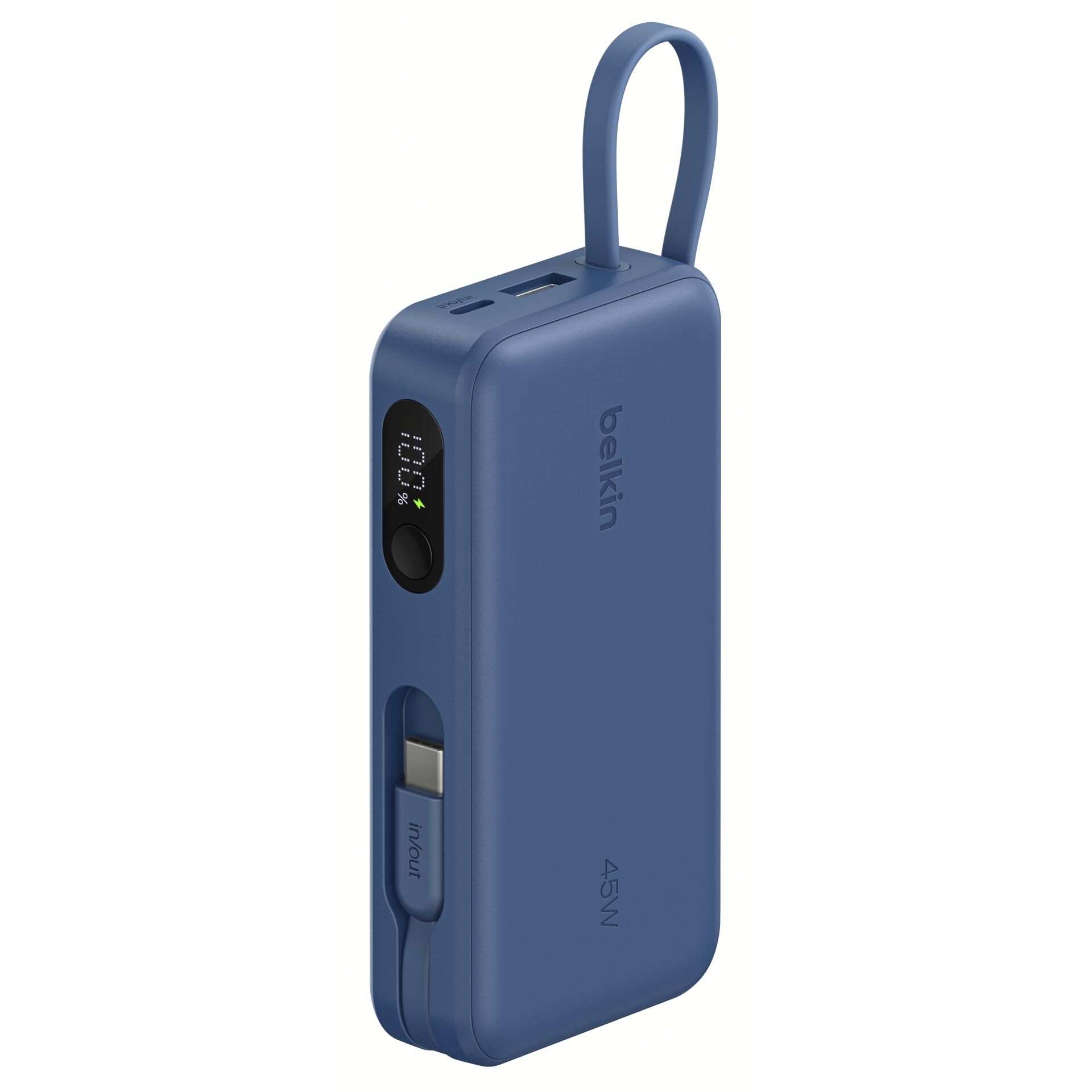 powerbank, USB-C, LED display, blau, 45W