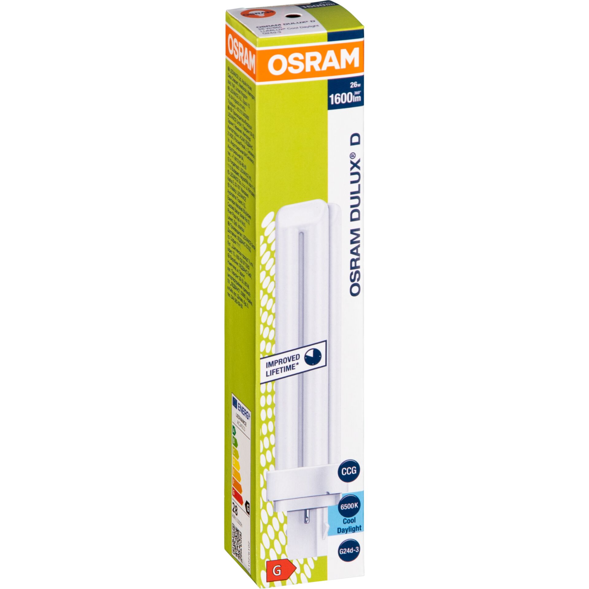 Lampenröhre, Fluoreszenzlampe, DULUX D, OSRAM, Tageslicht 6500K