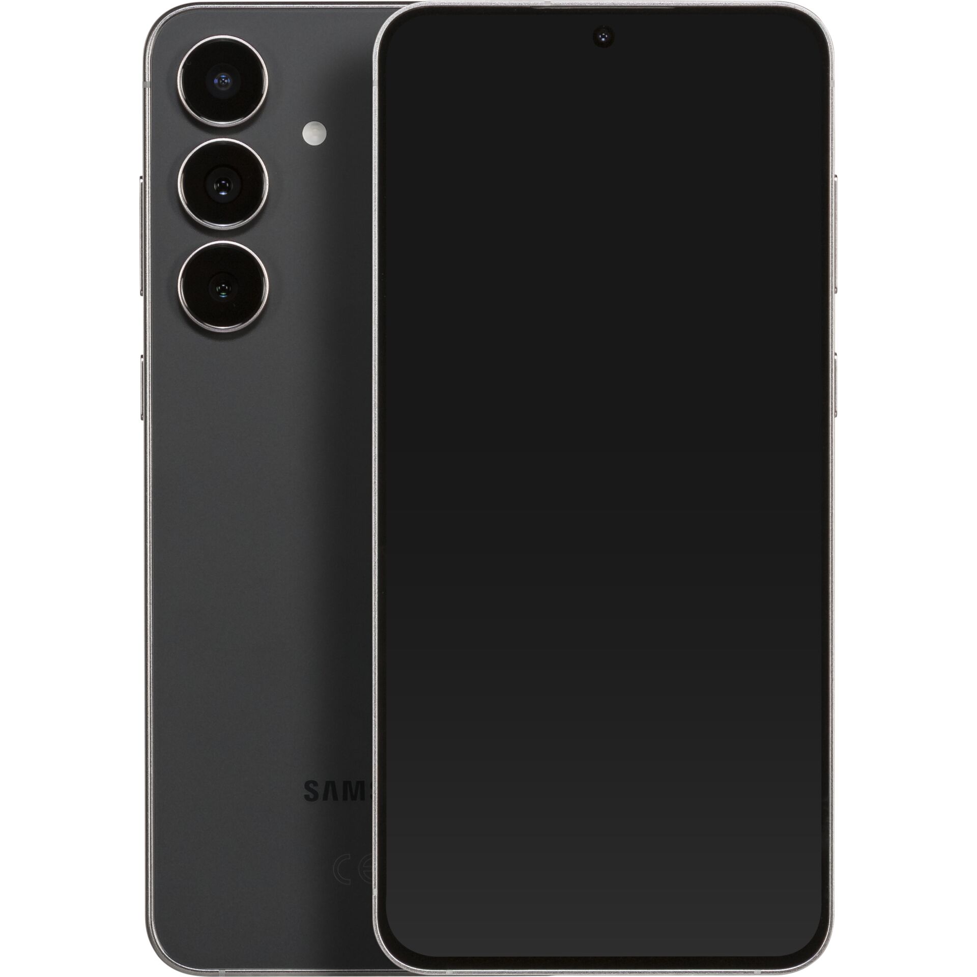 smartphone, Quad-Kamera, schwarz, randloses Display, metallischer Rahmen