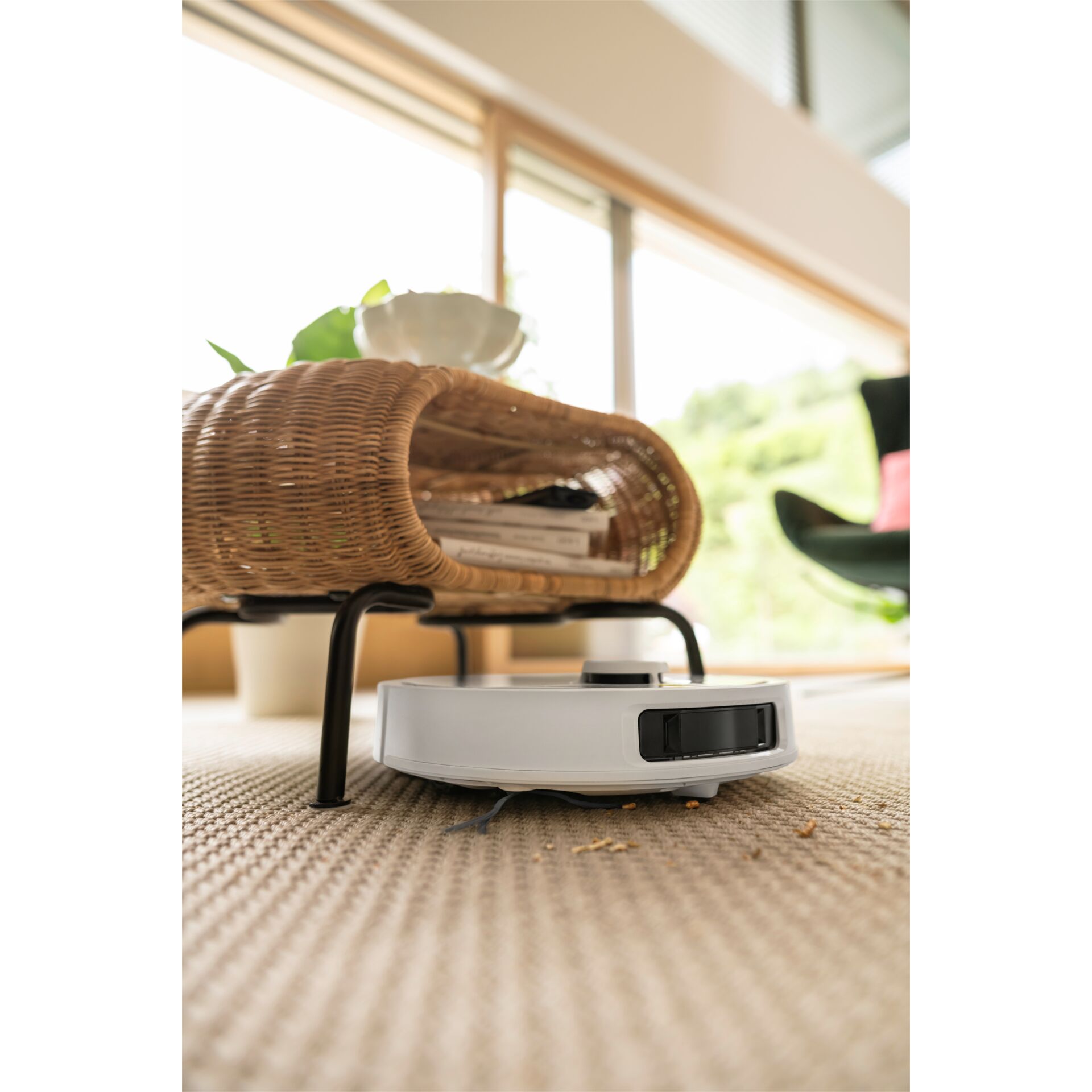 Roboterstaubsauger, Robotersauger, Teppichbodenreinigung, Weißes Gerät, Niedriges Profil