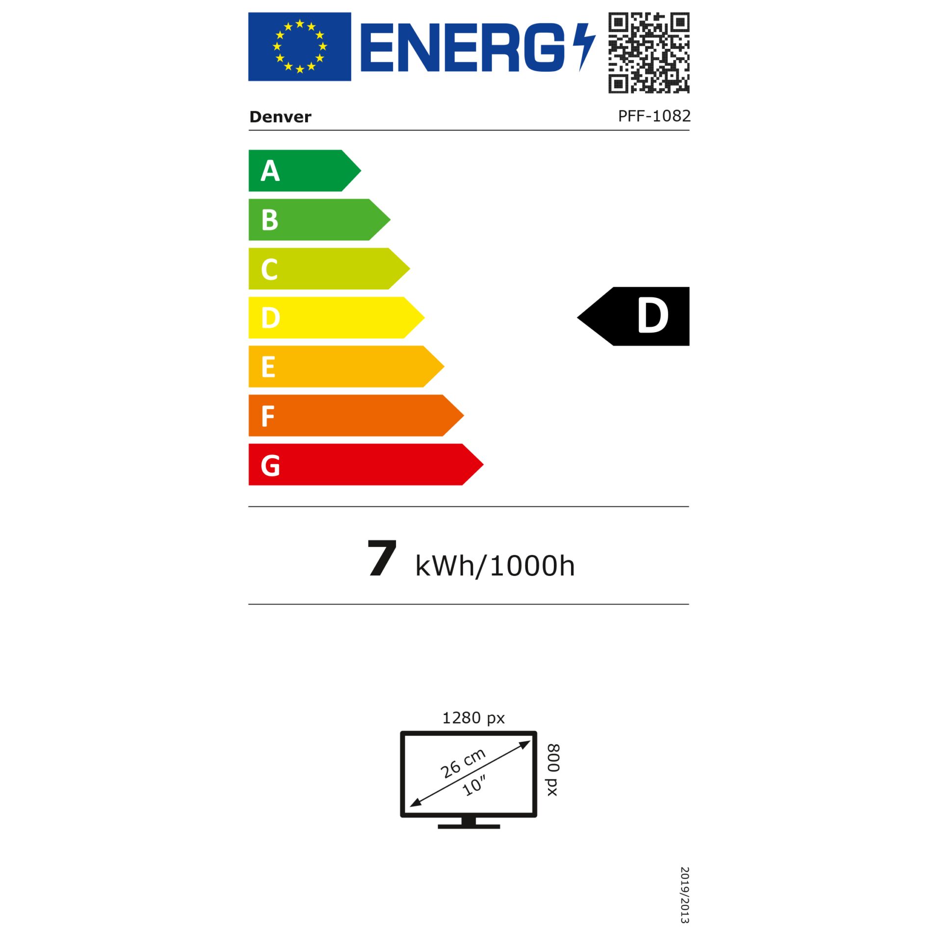 Denver Frameo PFF-1082  25,4cm (10,1") 16GB – Energieeffizienzklasse D