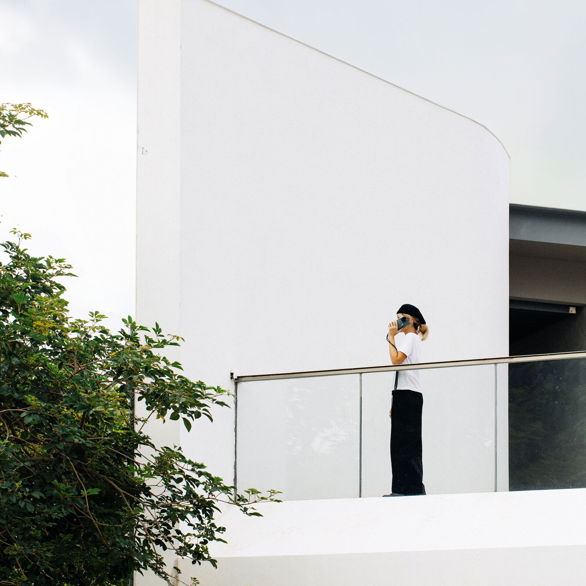 Handlauf, Person, Kleidung, Hut, Balkon, Handlauf, Person, Kleidung, Hut, Balkon