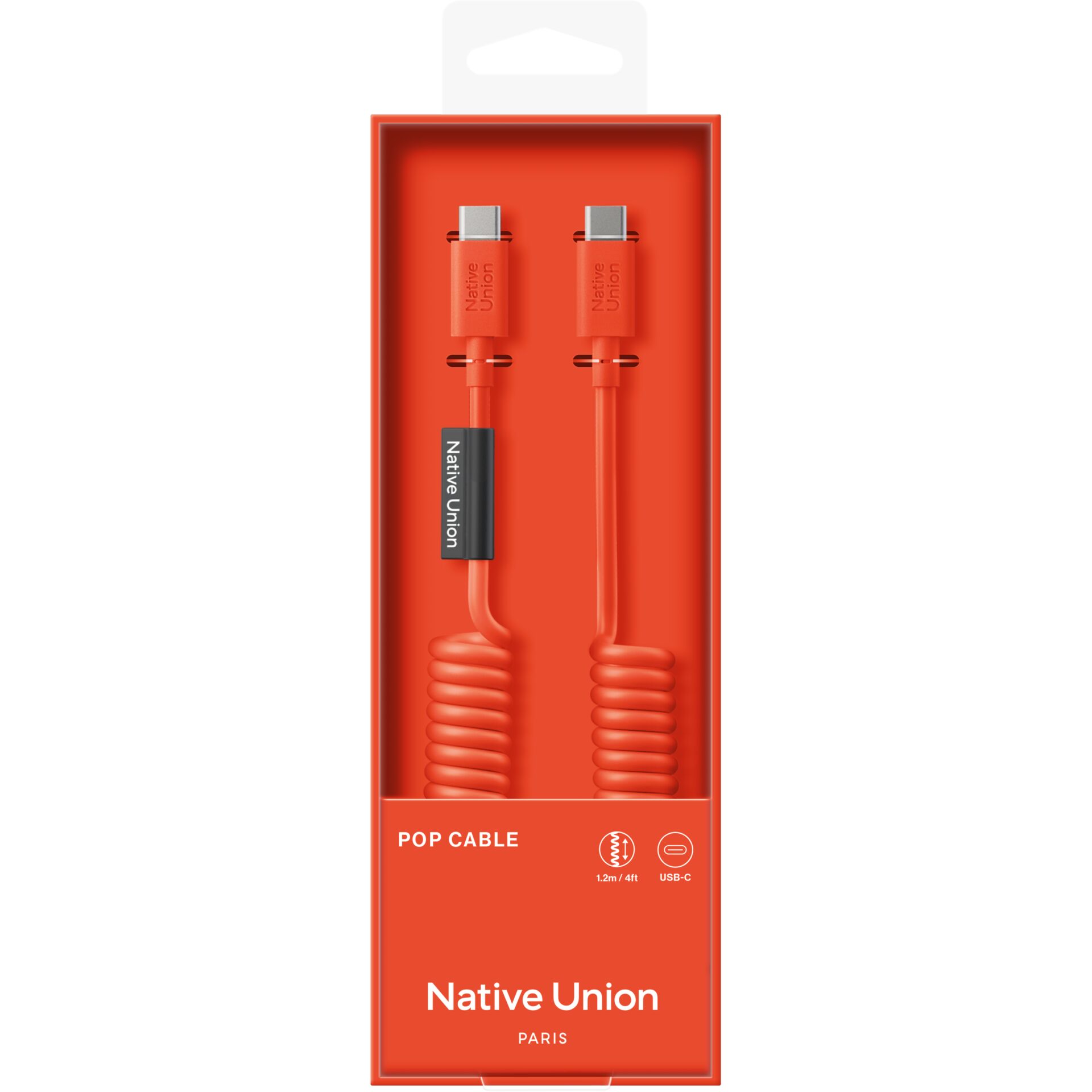 USB-C, Pop-Kabel, Gedreht, Kabel, Orange