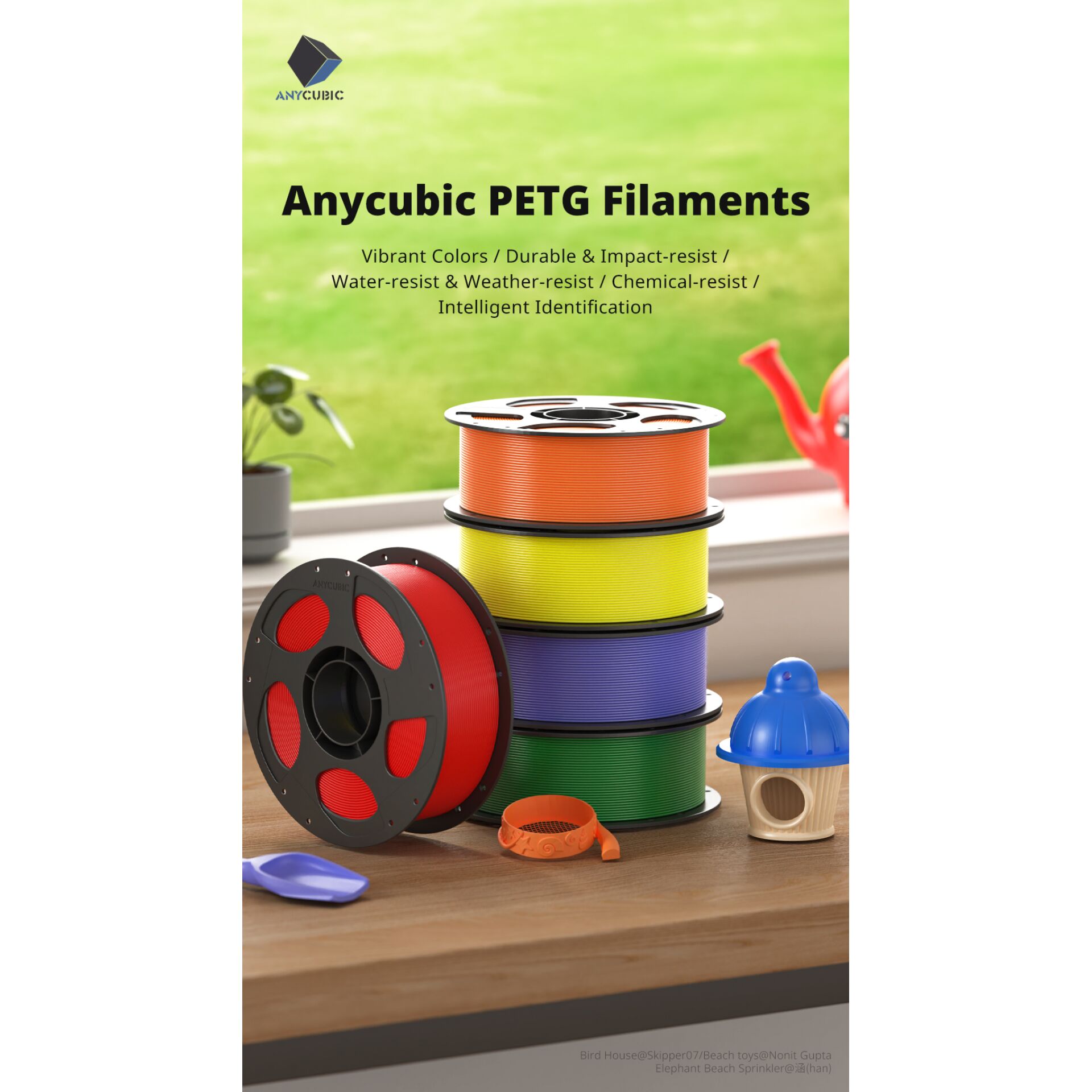 PETG Filament, Filament Spule, 3D-Druck, Farbig, Spulenstack