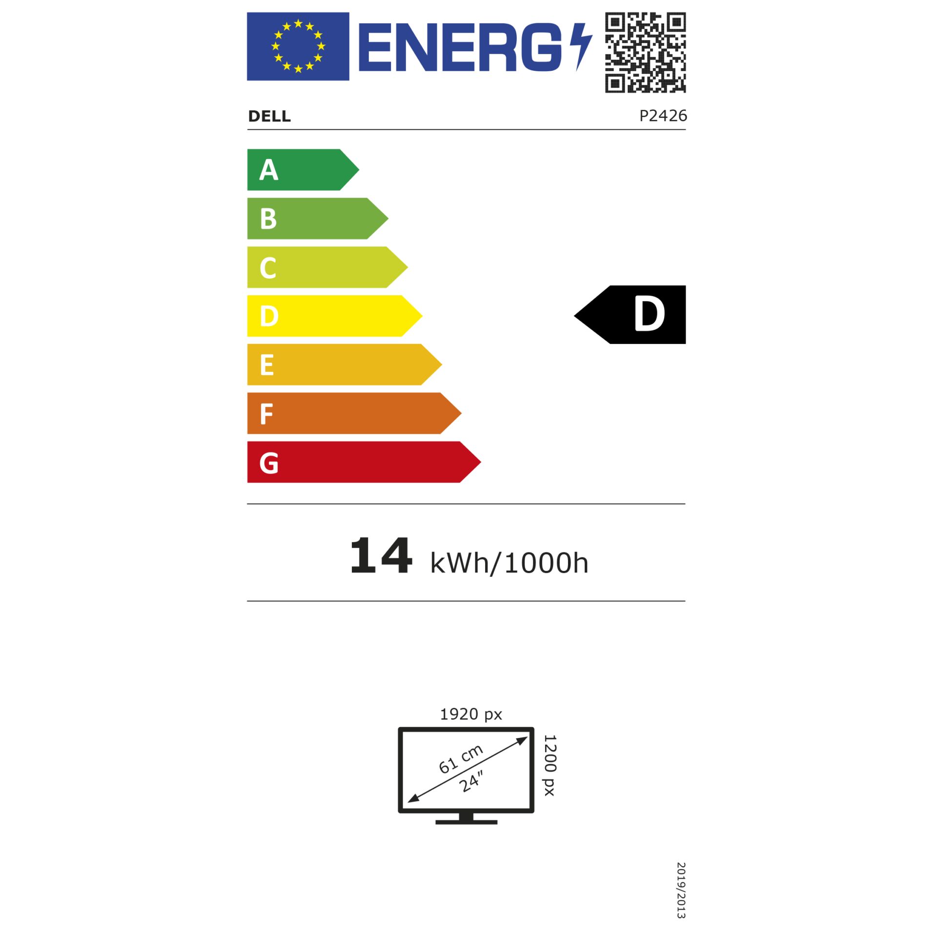 DELL P2426 – Energieeffizienzklasse D