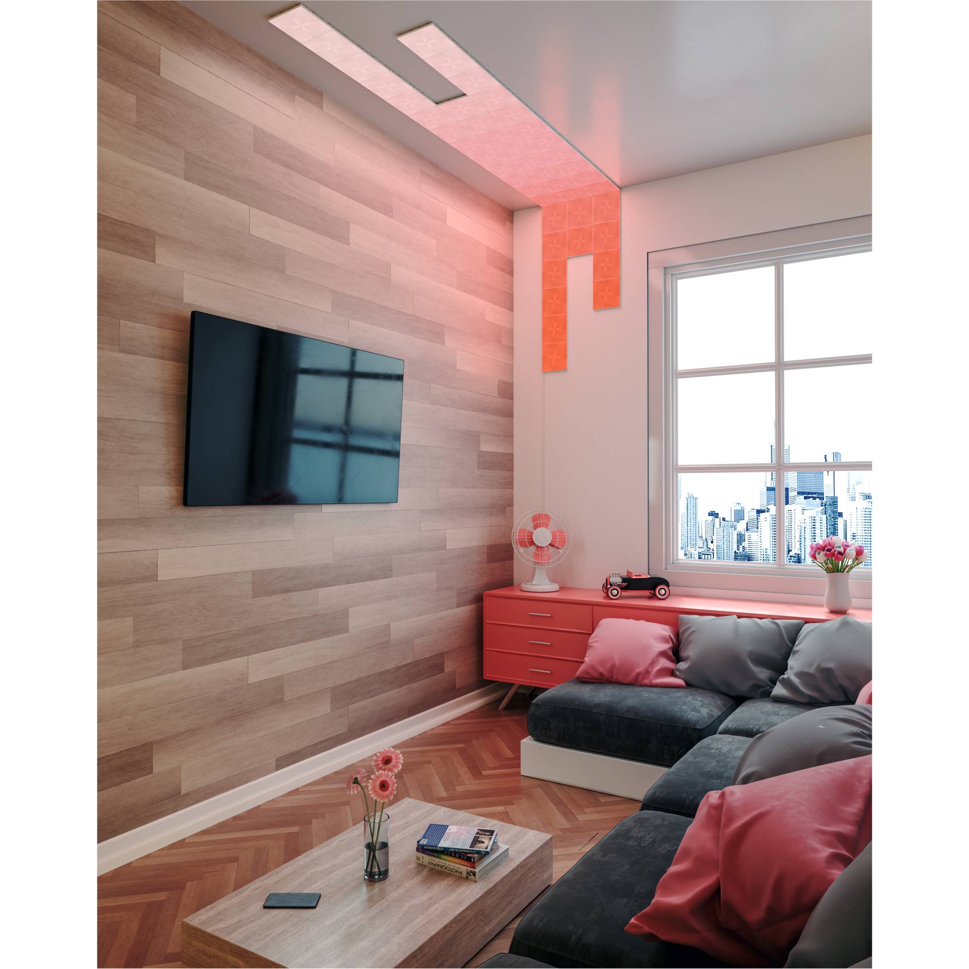 Drinnen, Innenarchitektur, Paneele aus Holz